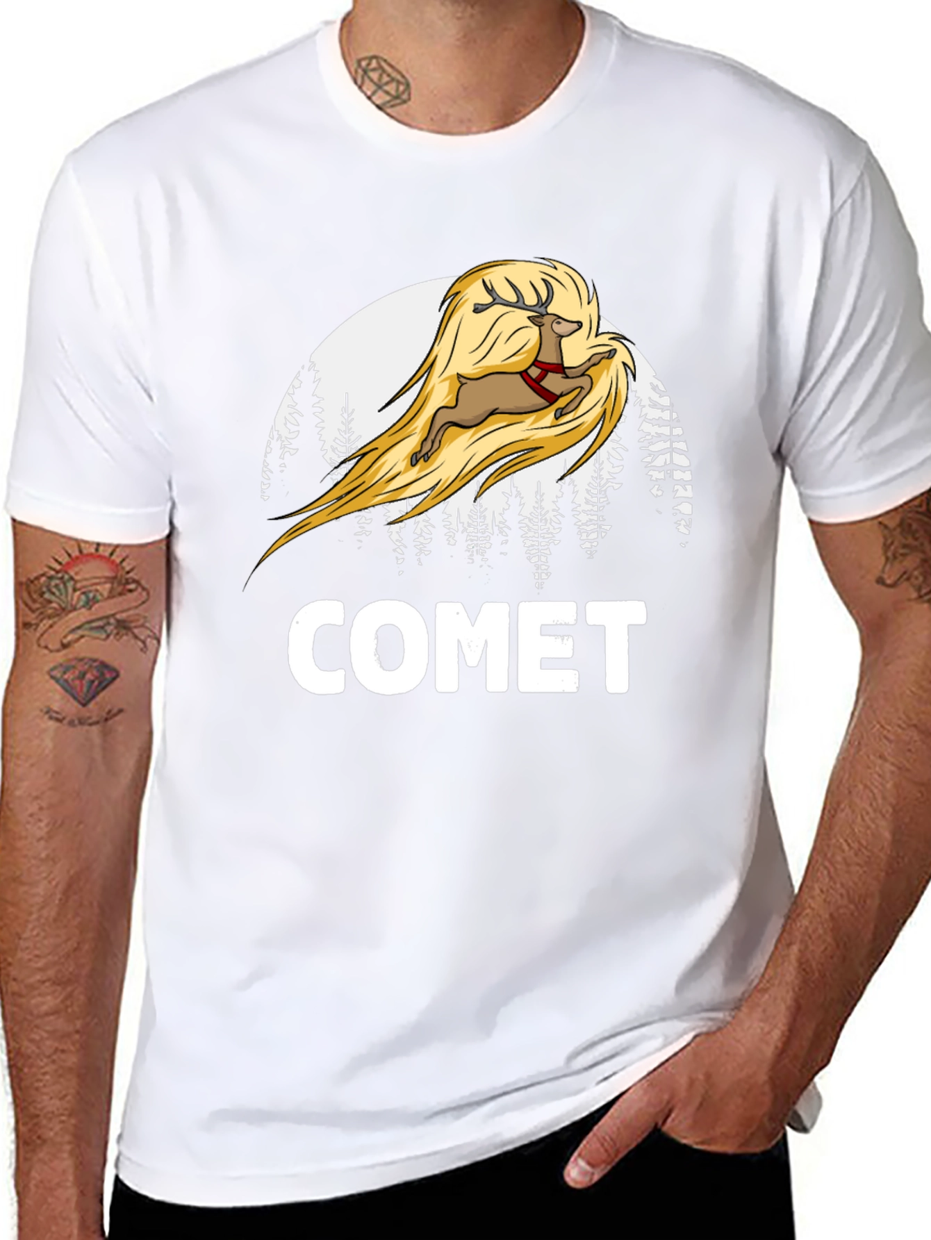 Comet Reindeer Graphic T-Shirt