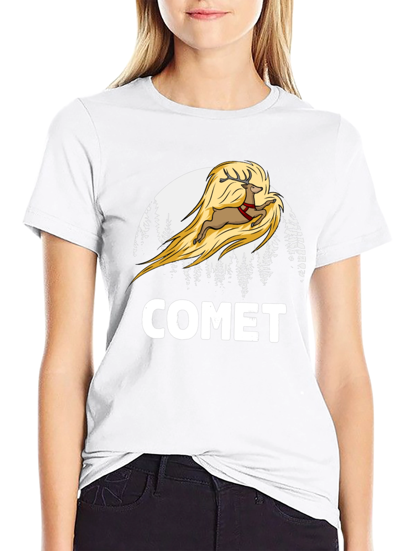 Comet Reindeer Graphic T-Shirt