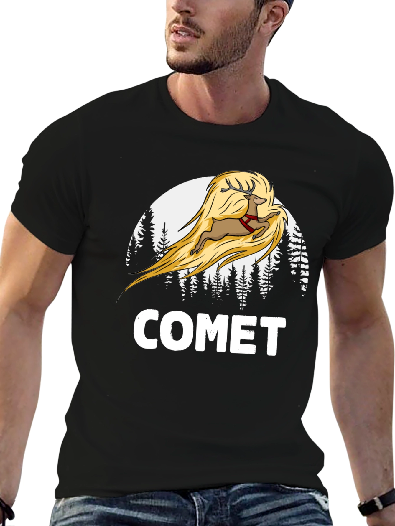 Comet Reindeer Graphic T-Shirt