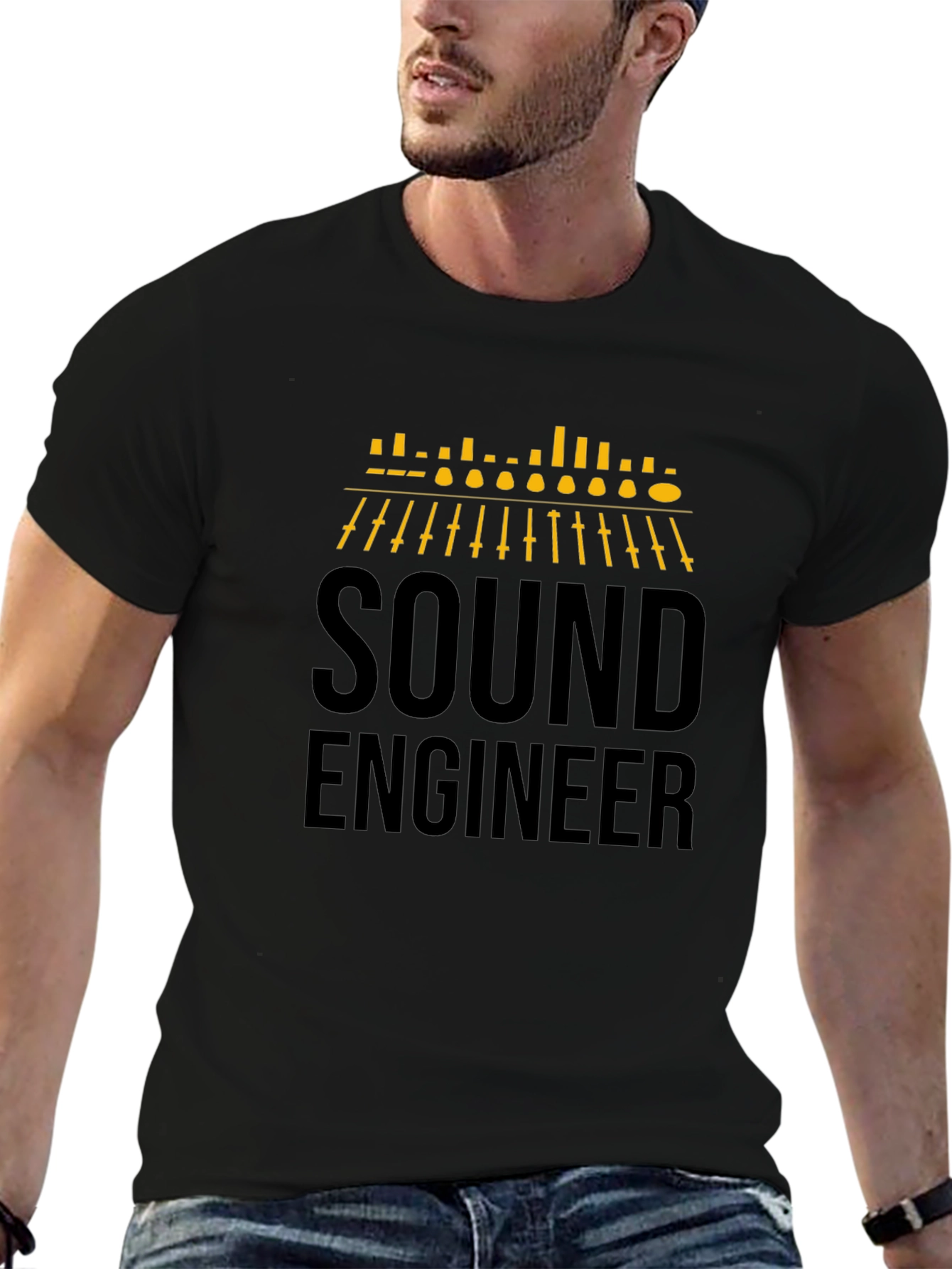 Sound Engineer Graphic T-Shirt - Black