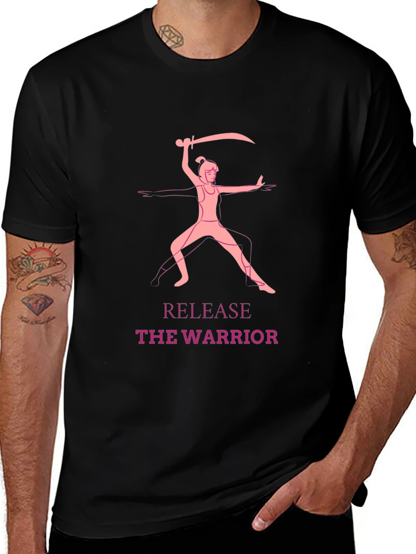 Warrior Pose Graphic Black T-Shirt