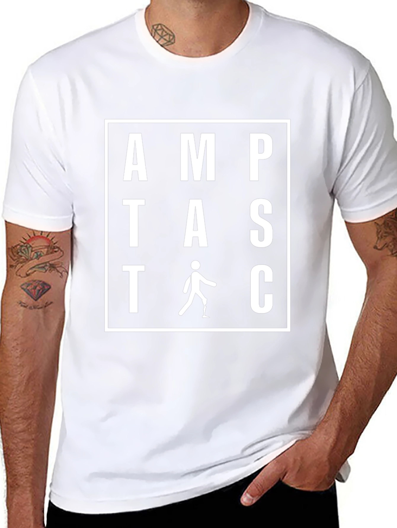 Amputastic T-Shirt - Prosthetic Leg Graphic