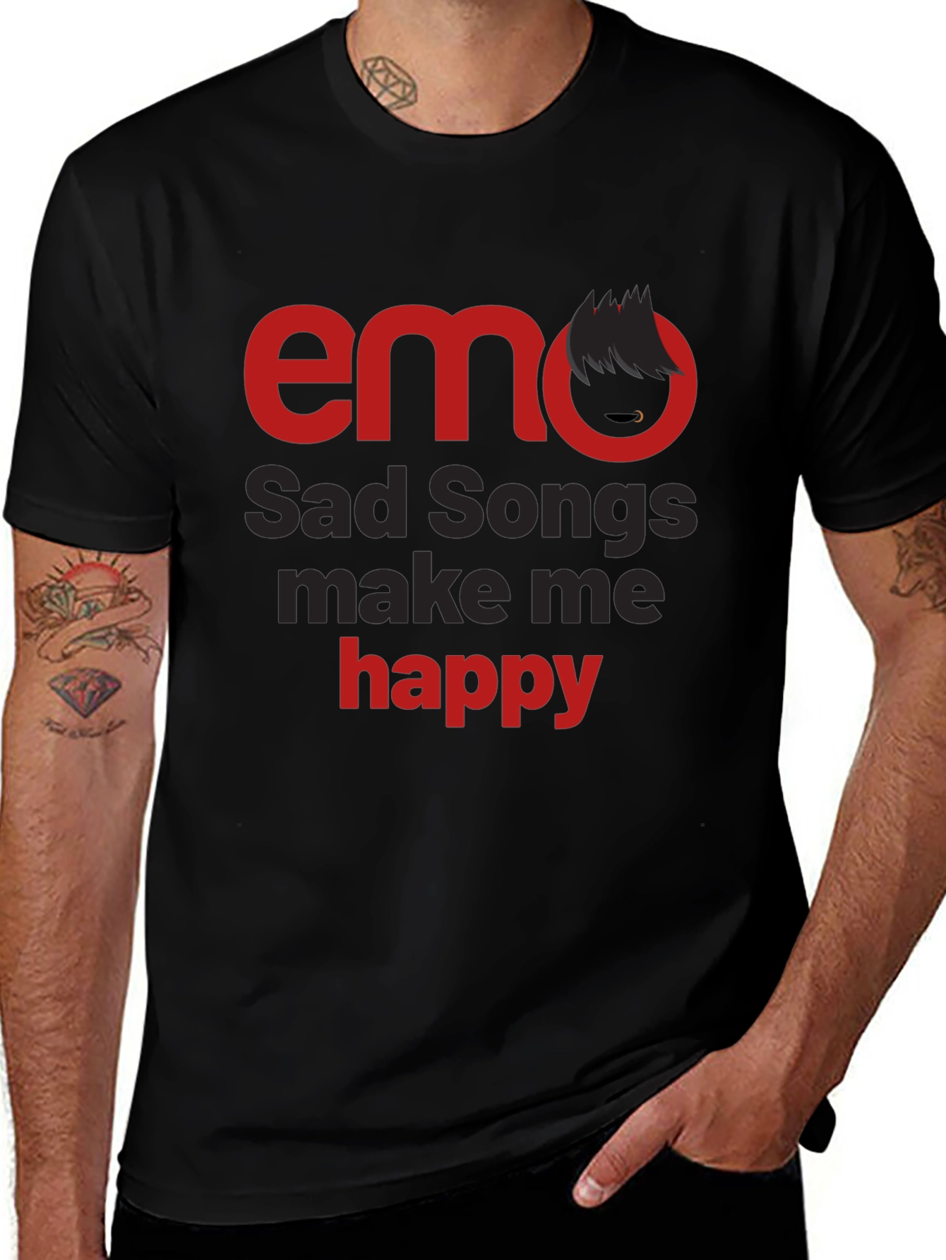 Emo Sad Songs T-Shirt - Make Me Happy