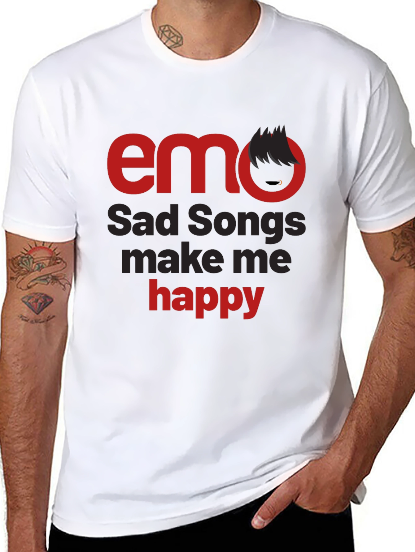 Emo Sad Songs T-Shirt - Make Me Happy
