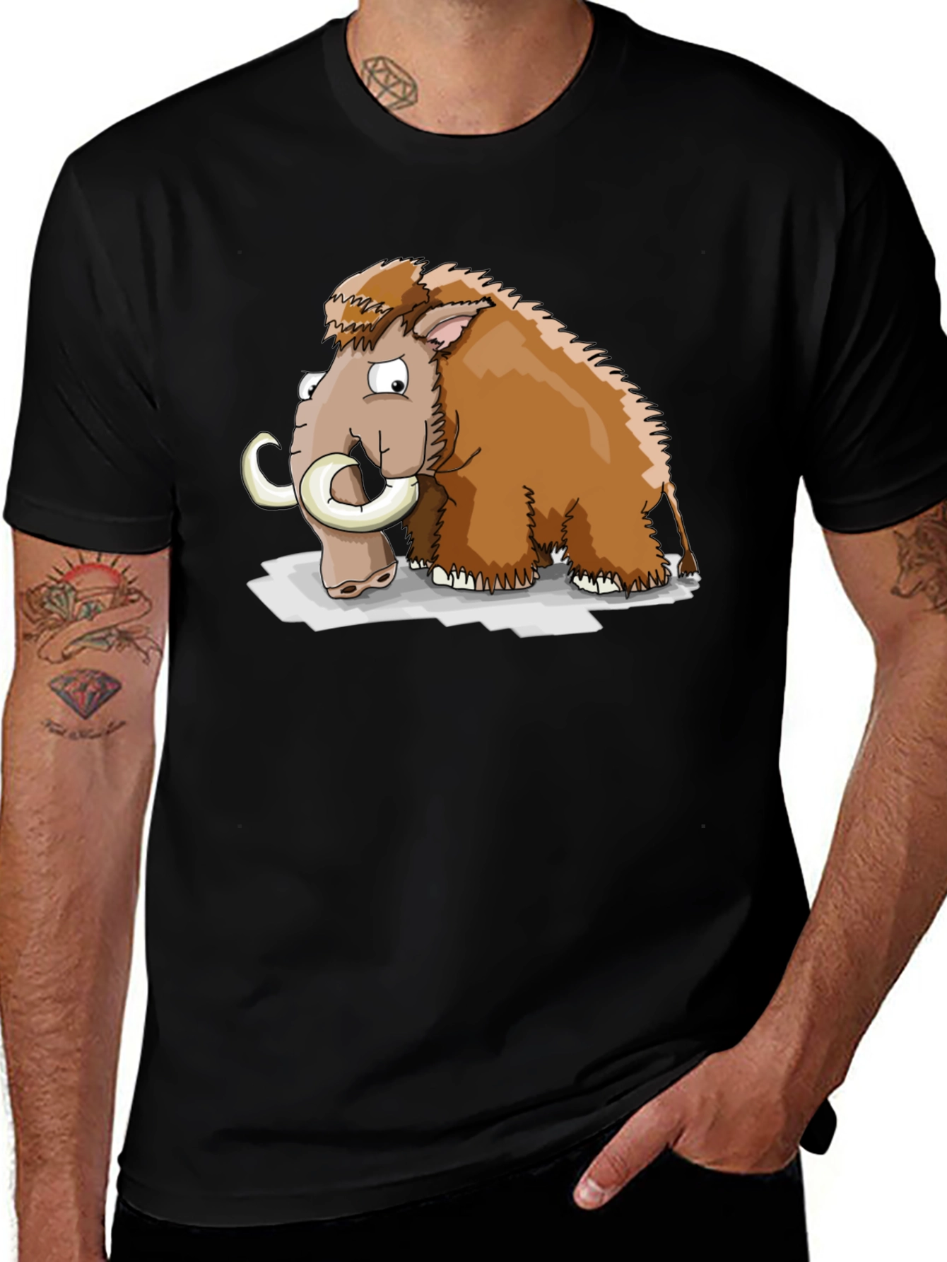Mammoth Cartoon Graphic T-Shirt