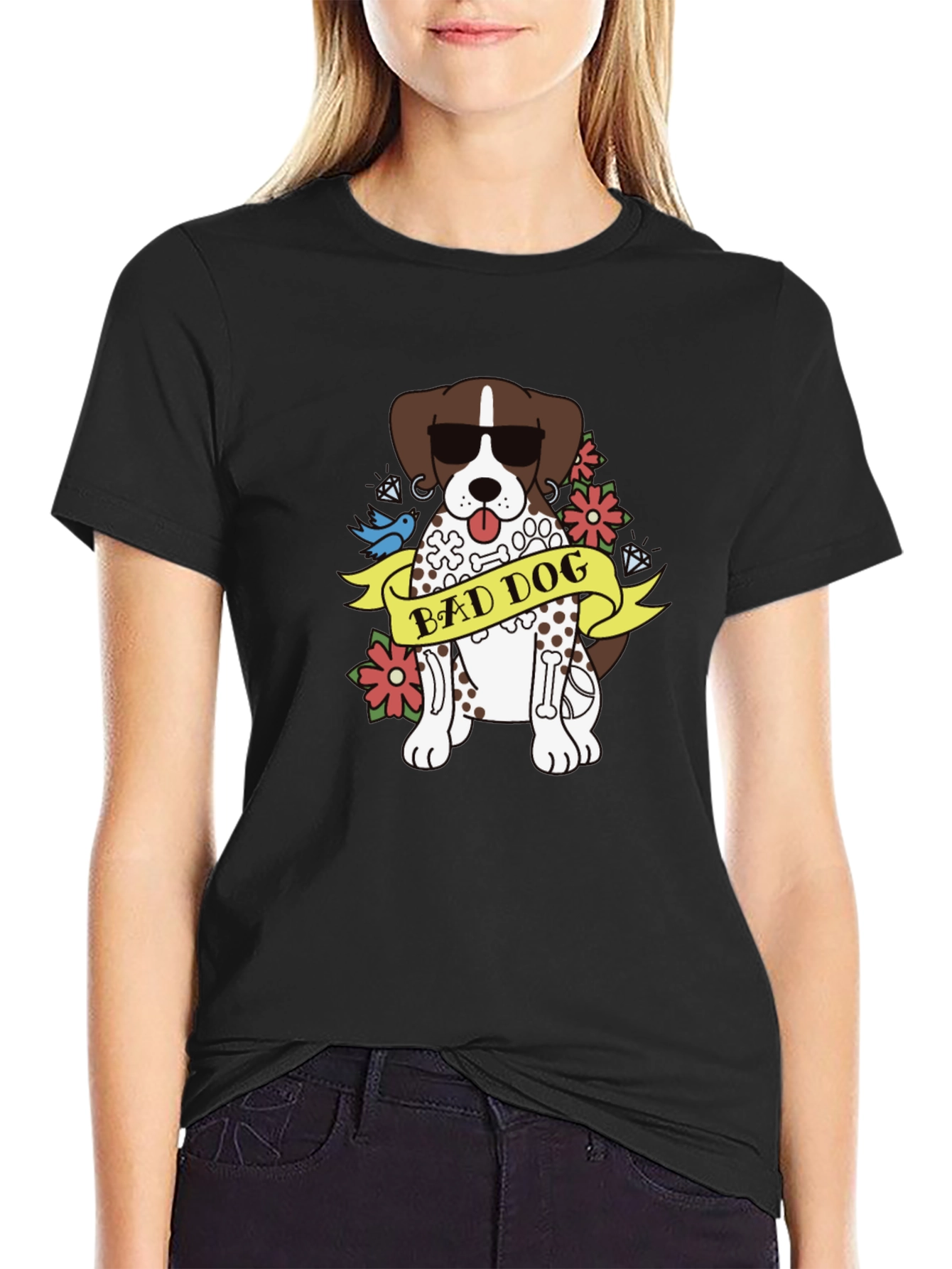 Bad Dog Graphic Tee - Unisex Black T-Shirt