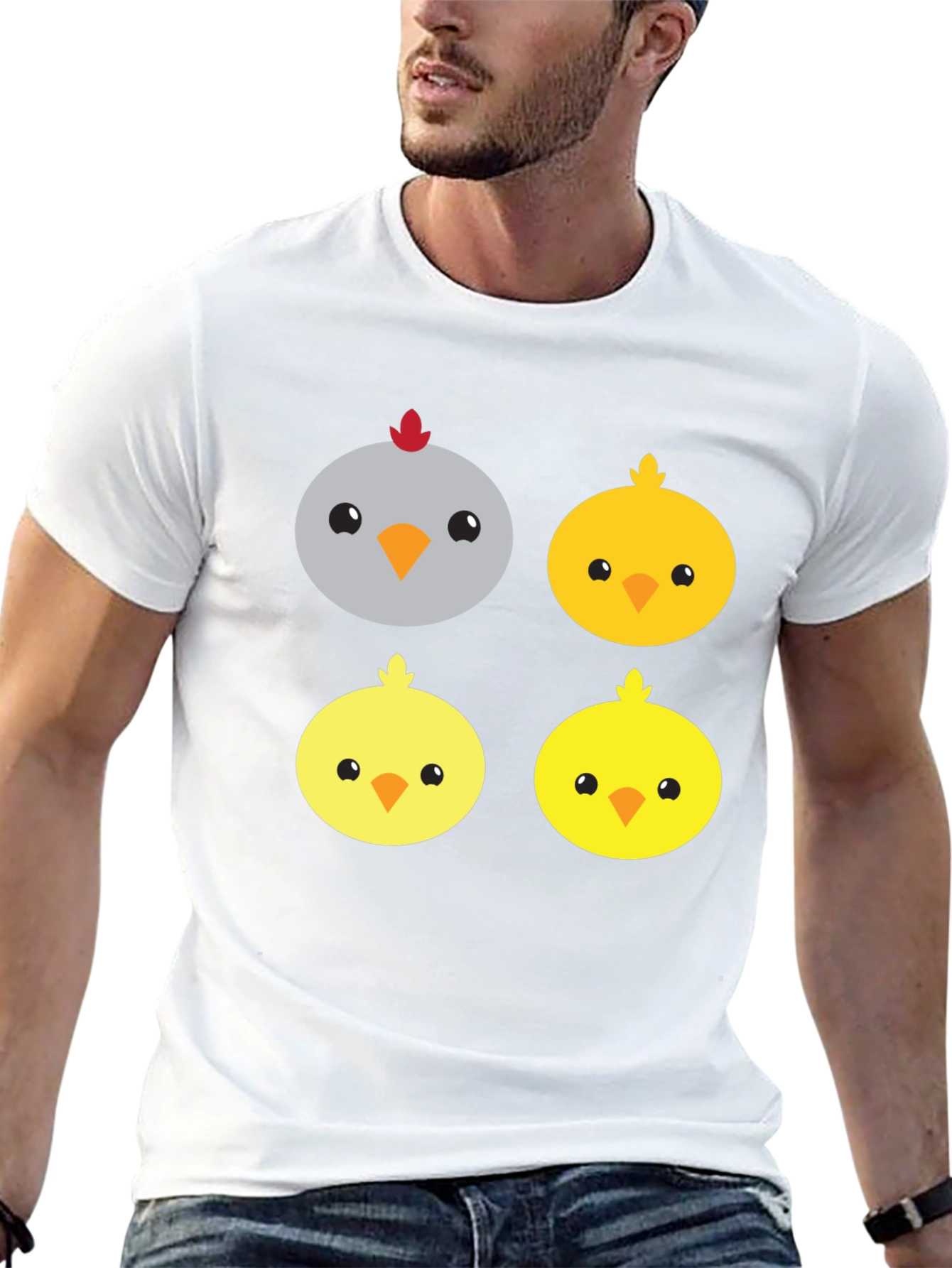 Cute Cartoon Chickens Graphic Tee