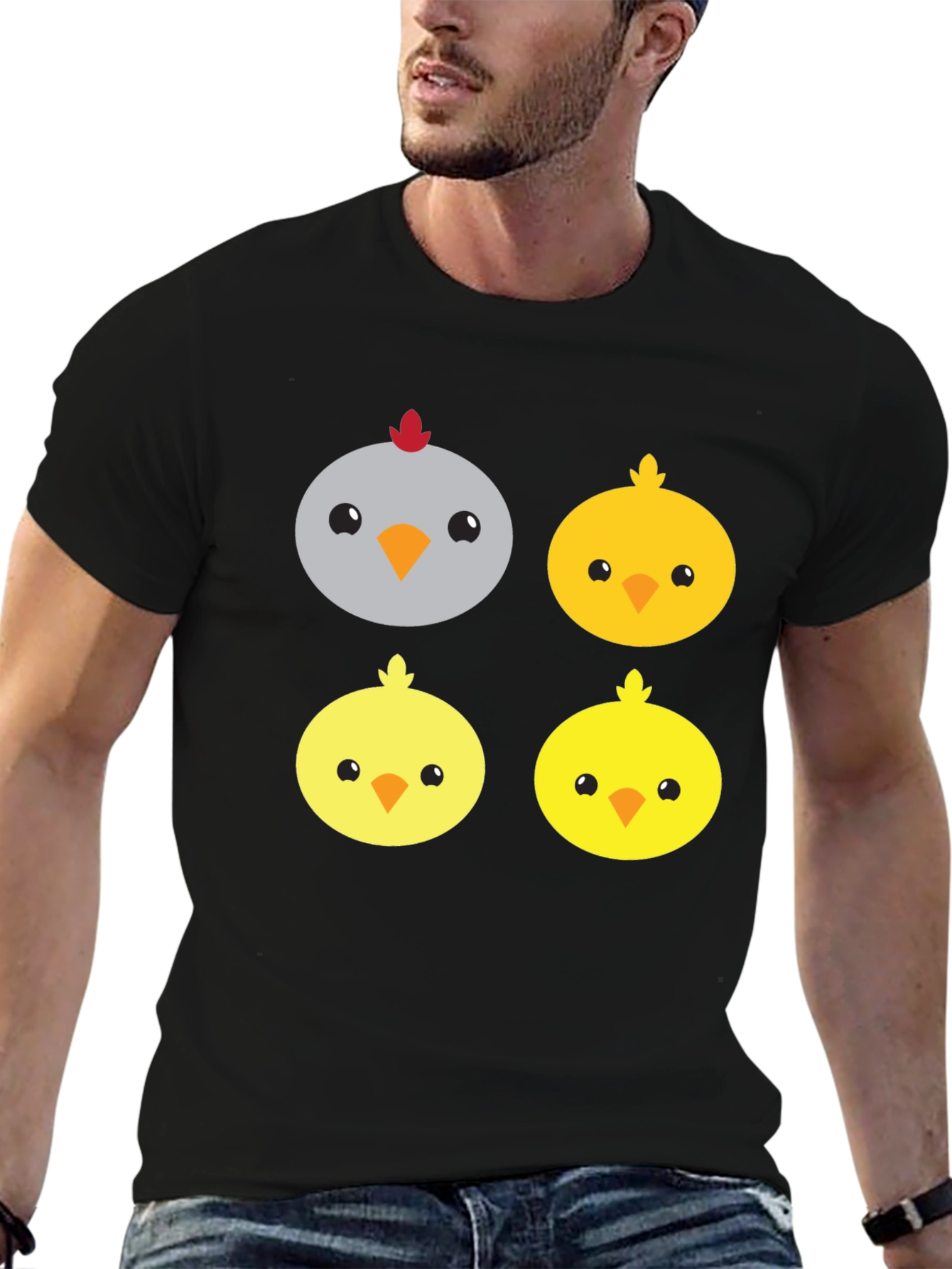Cute Cartoon Chickens Graphic Tee