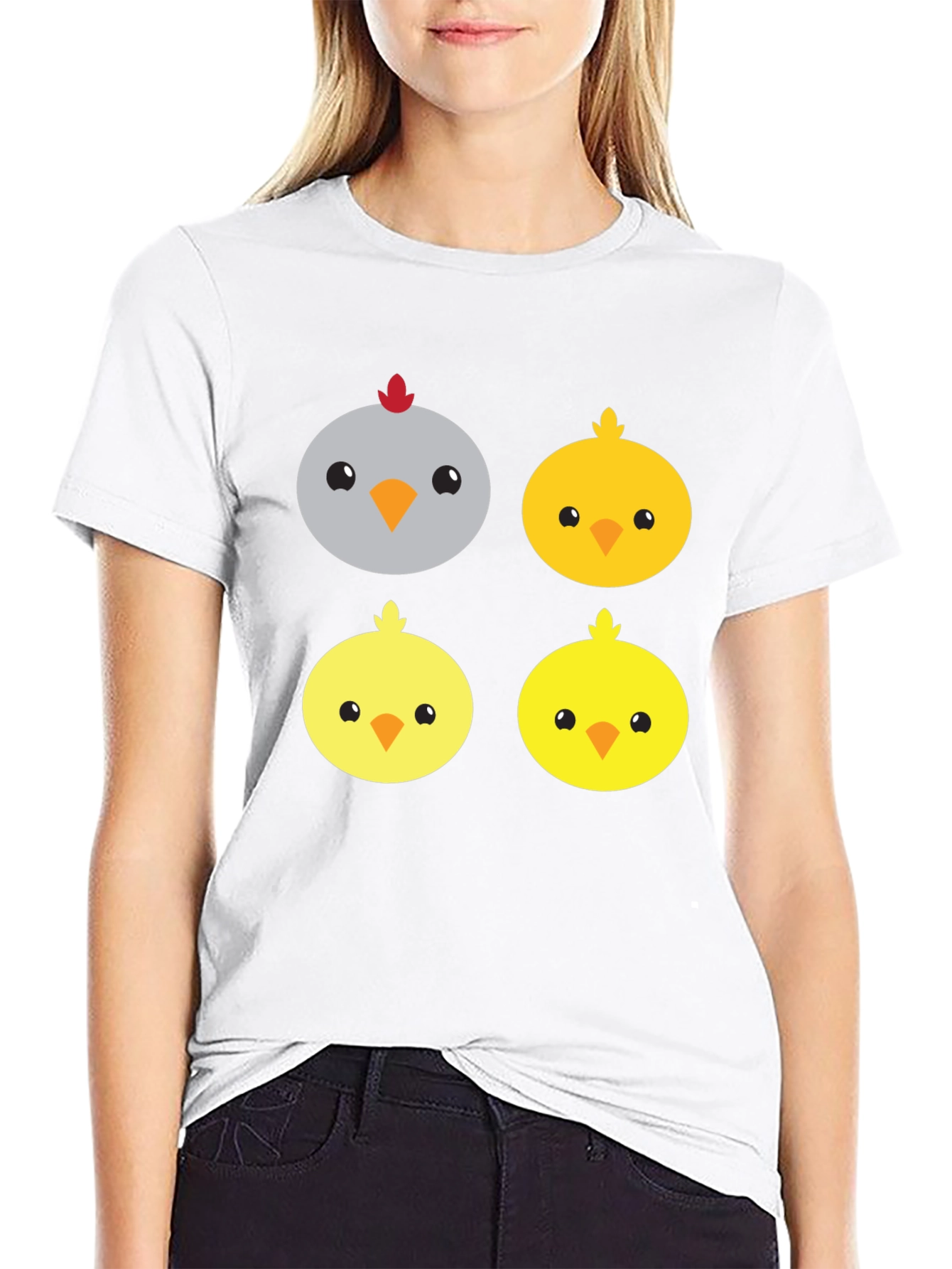 Cute Cartoon Chickens Graphic Tee