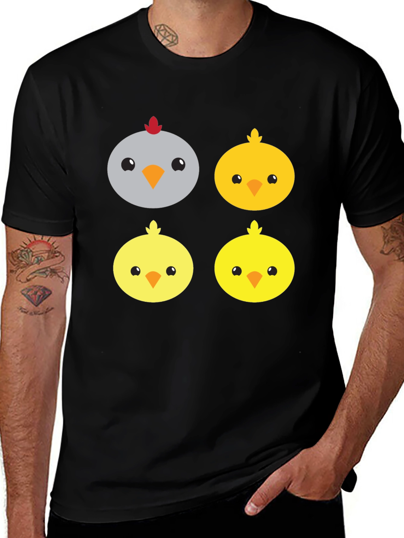 Cute Cartoon Chickens Graphic Tee