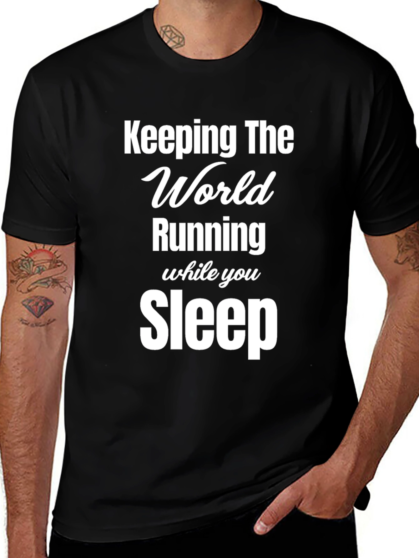 Keeping The World Running Black Graphic Tee