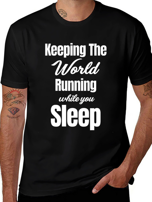 Keeping The World Running Black Graphic Tee