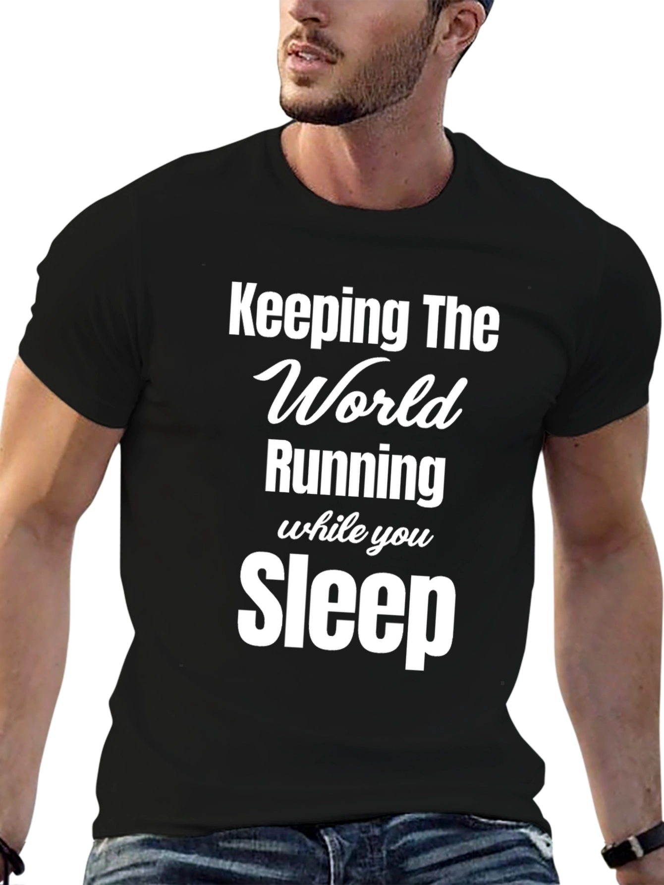Keeping The World Running Black Graphic Tee