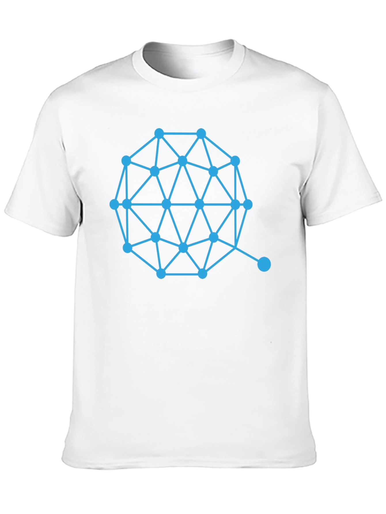 Geometric Node Network Black T-Shirt