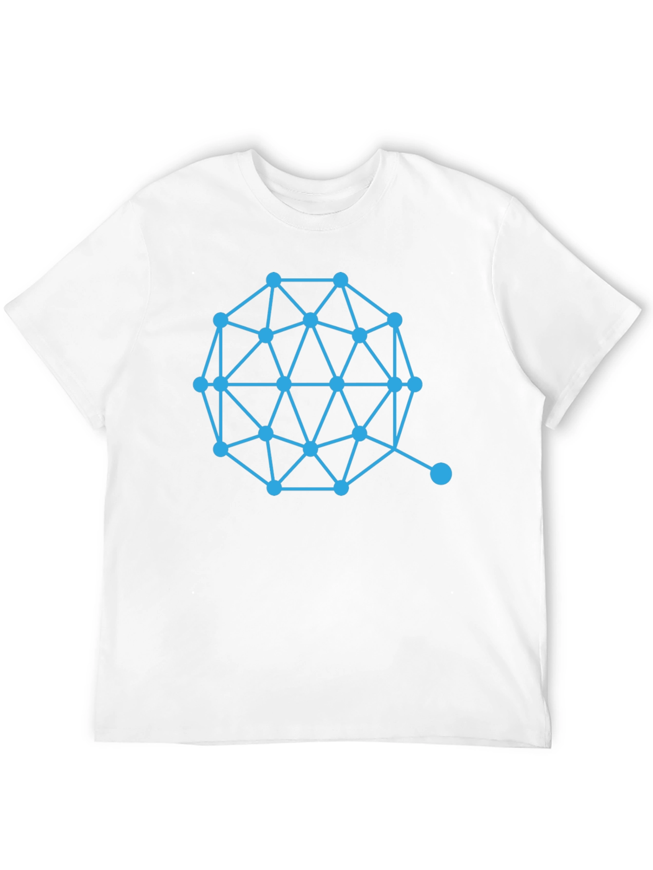 Geometric Node Network Black T-Shirt