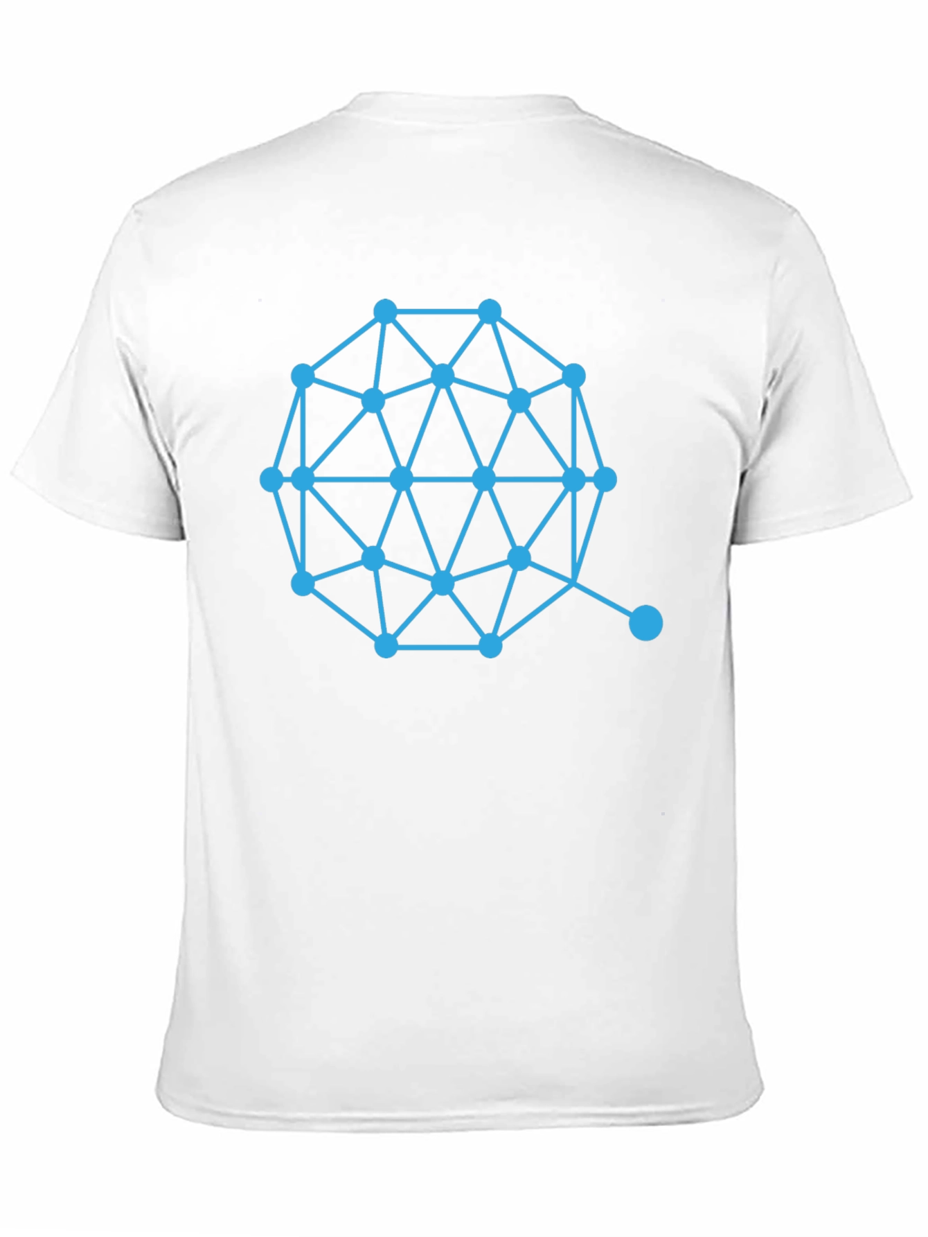 Geometric Node Network Black T-Shirt