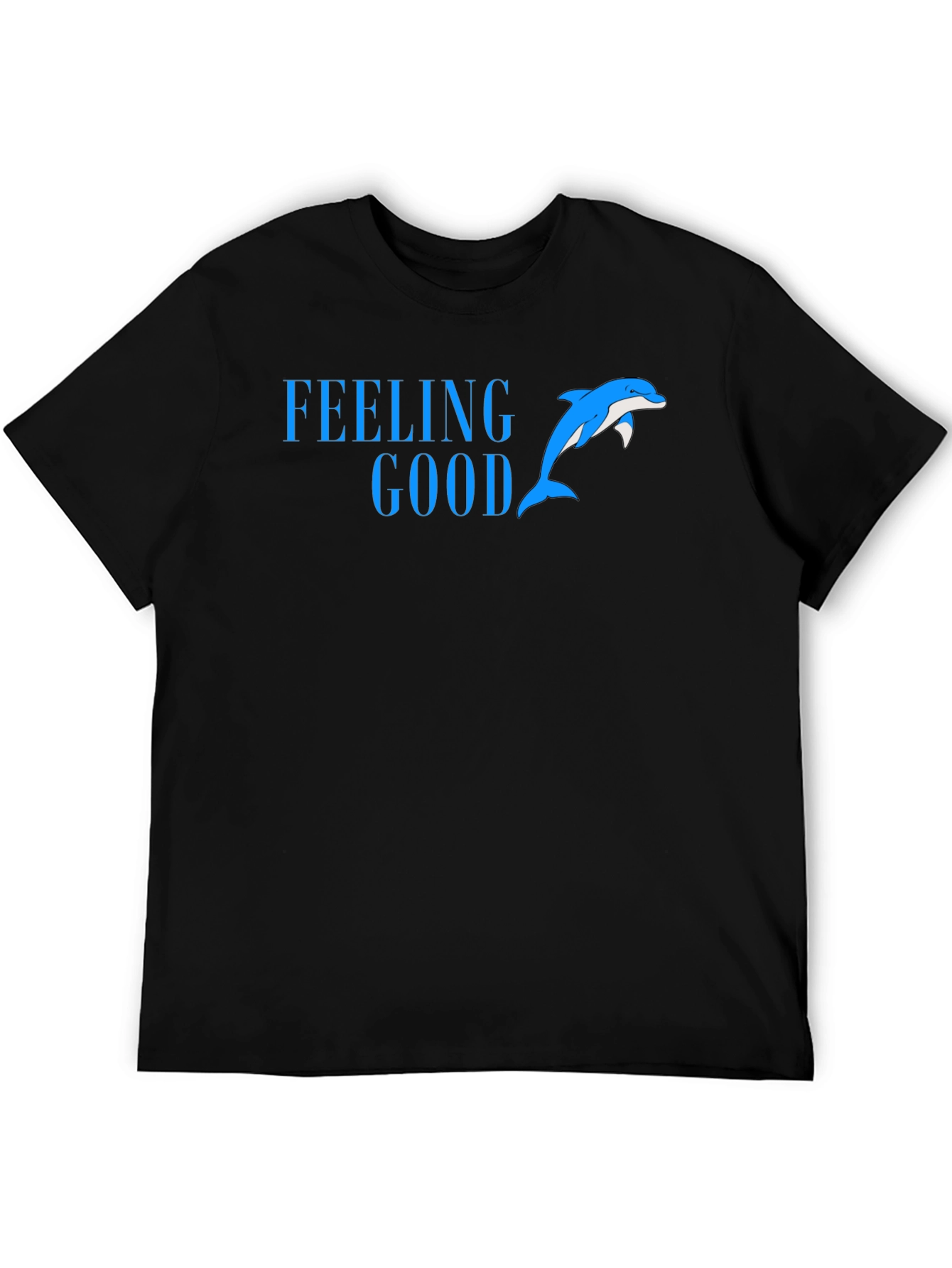Feeling Good Dolphin Tee - Black Cotton Blend