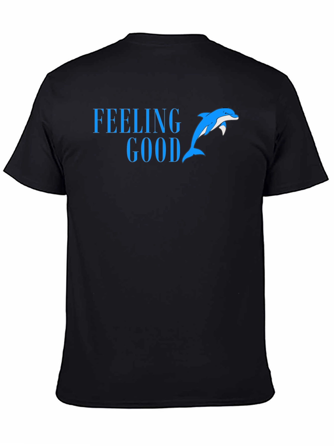 Feeling Good Dolphin Tee - Black Cotton Blend