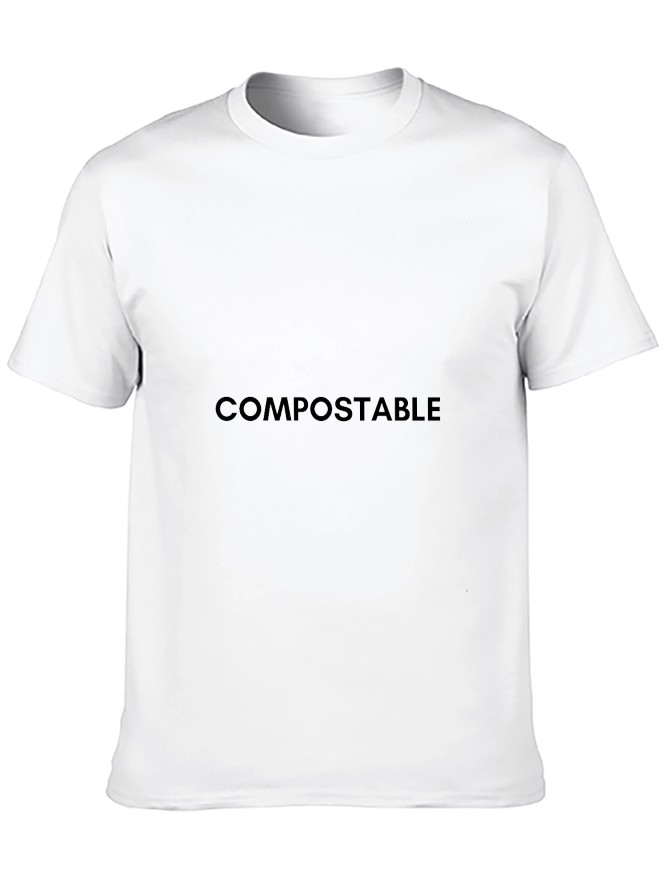 Compostable Text Black T-Shirt