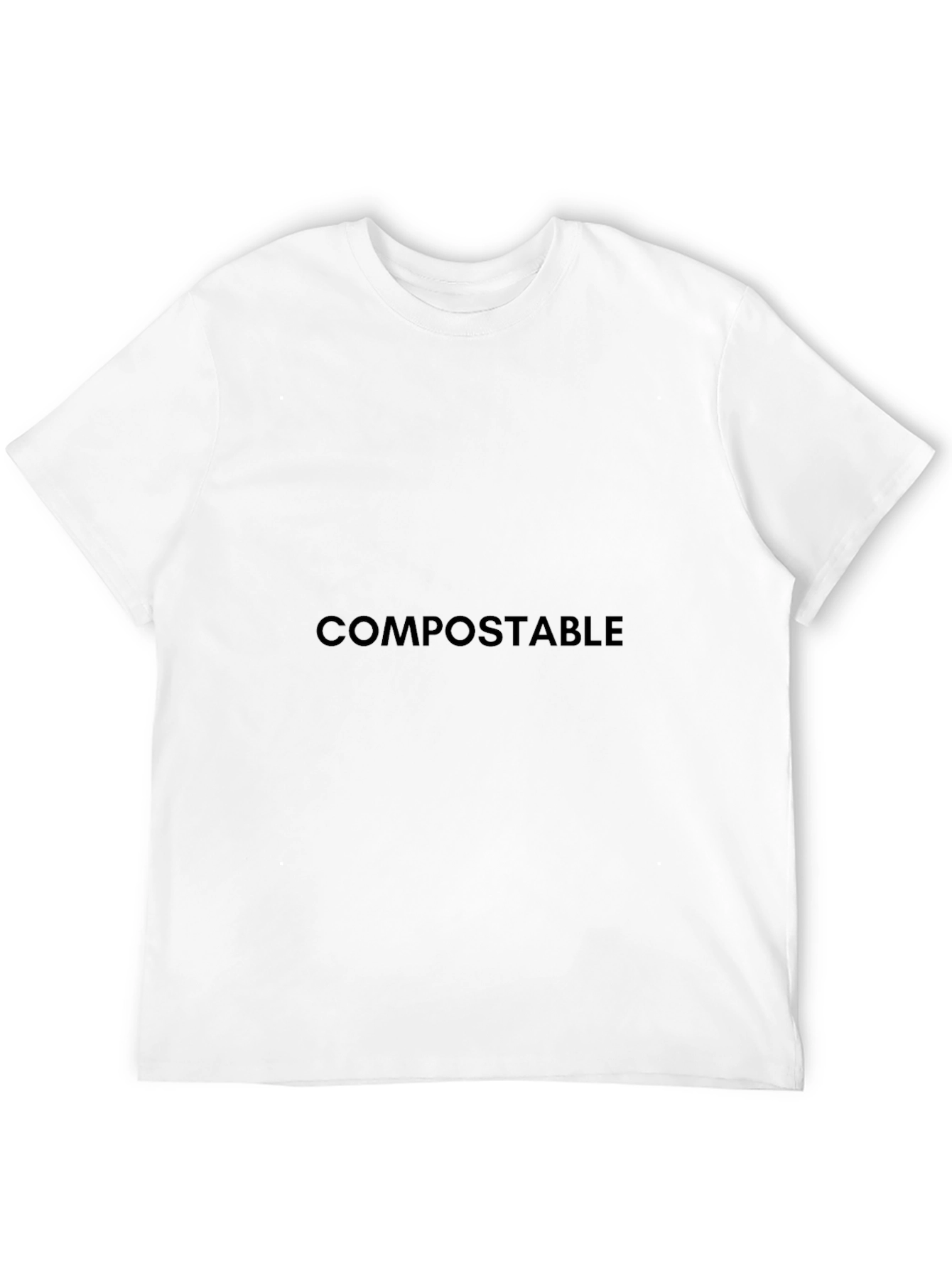 Compostable Text Black T-Shirt