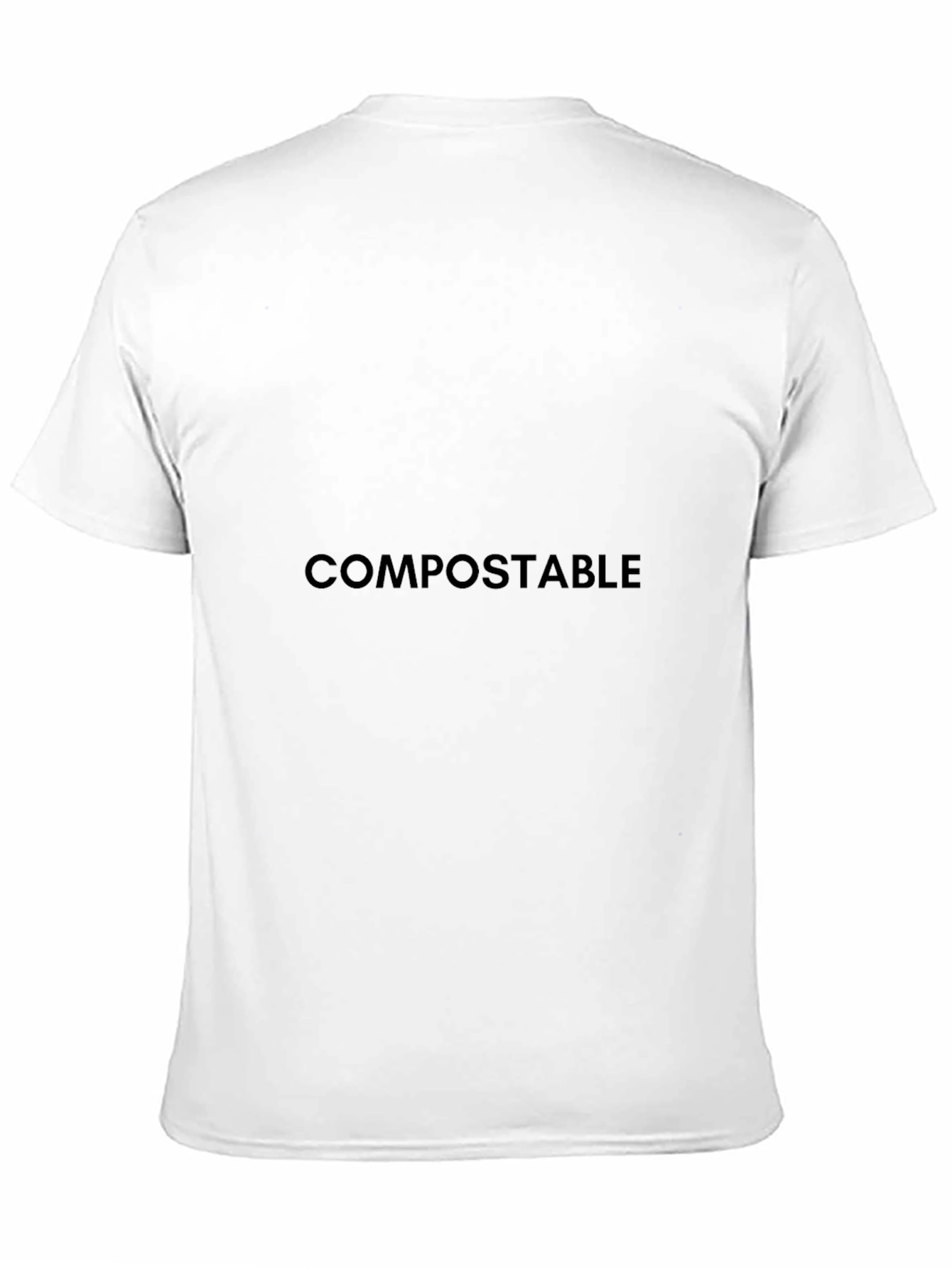 Compostable Text Black T-Shirt