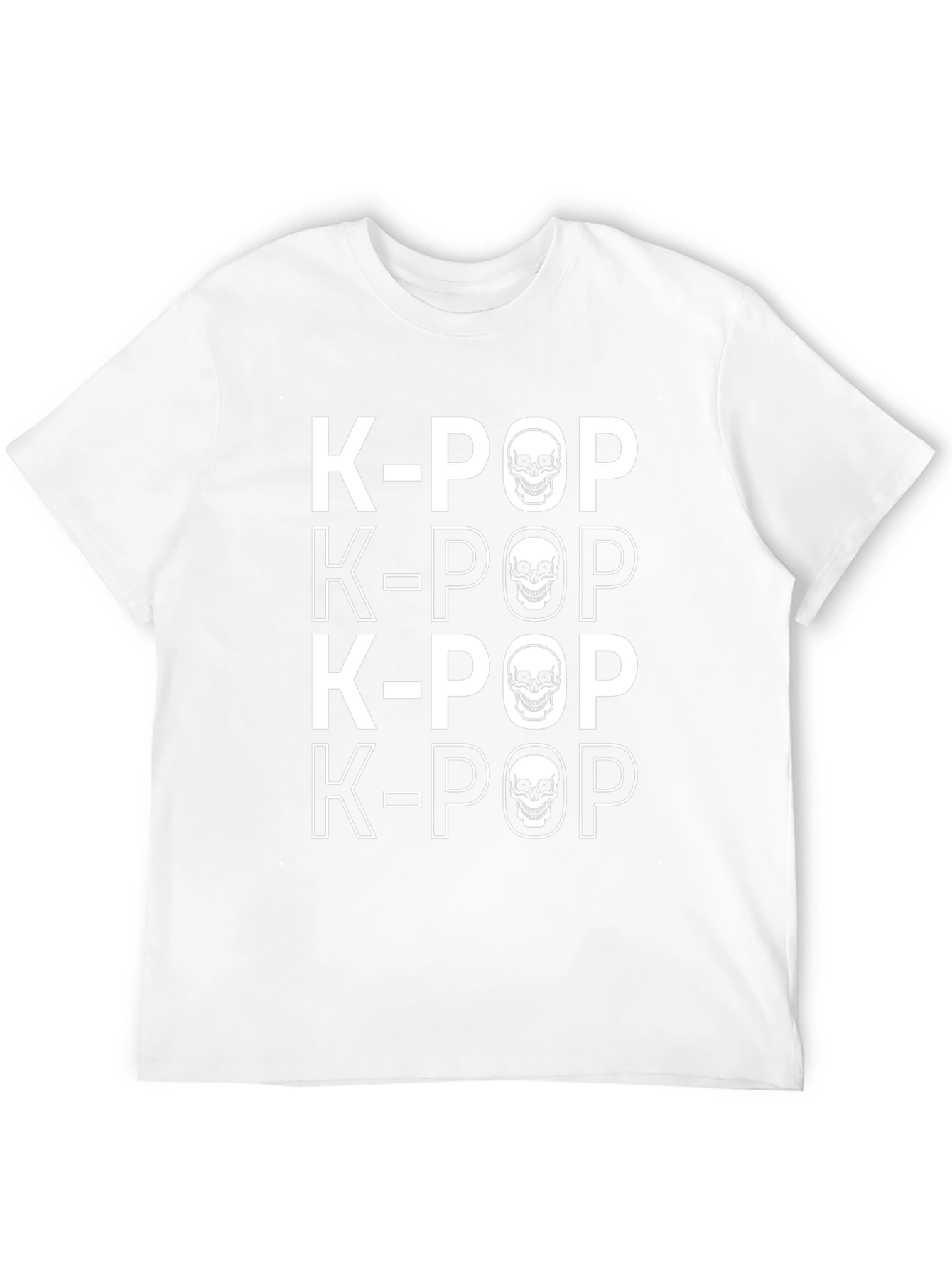 K-Pop Skull Graphic T-Shirt - Edgy Style