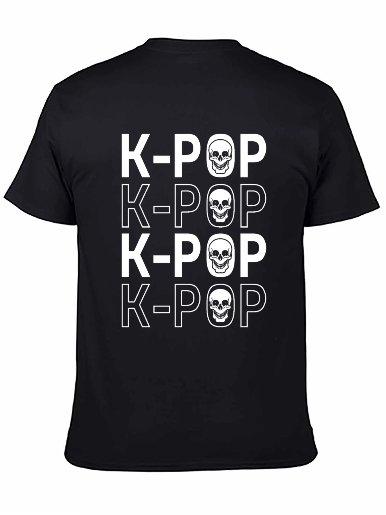 K-Pop Skull Graphic T-Shirt - Edgy Style