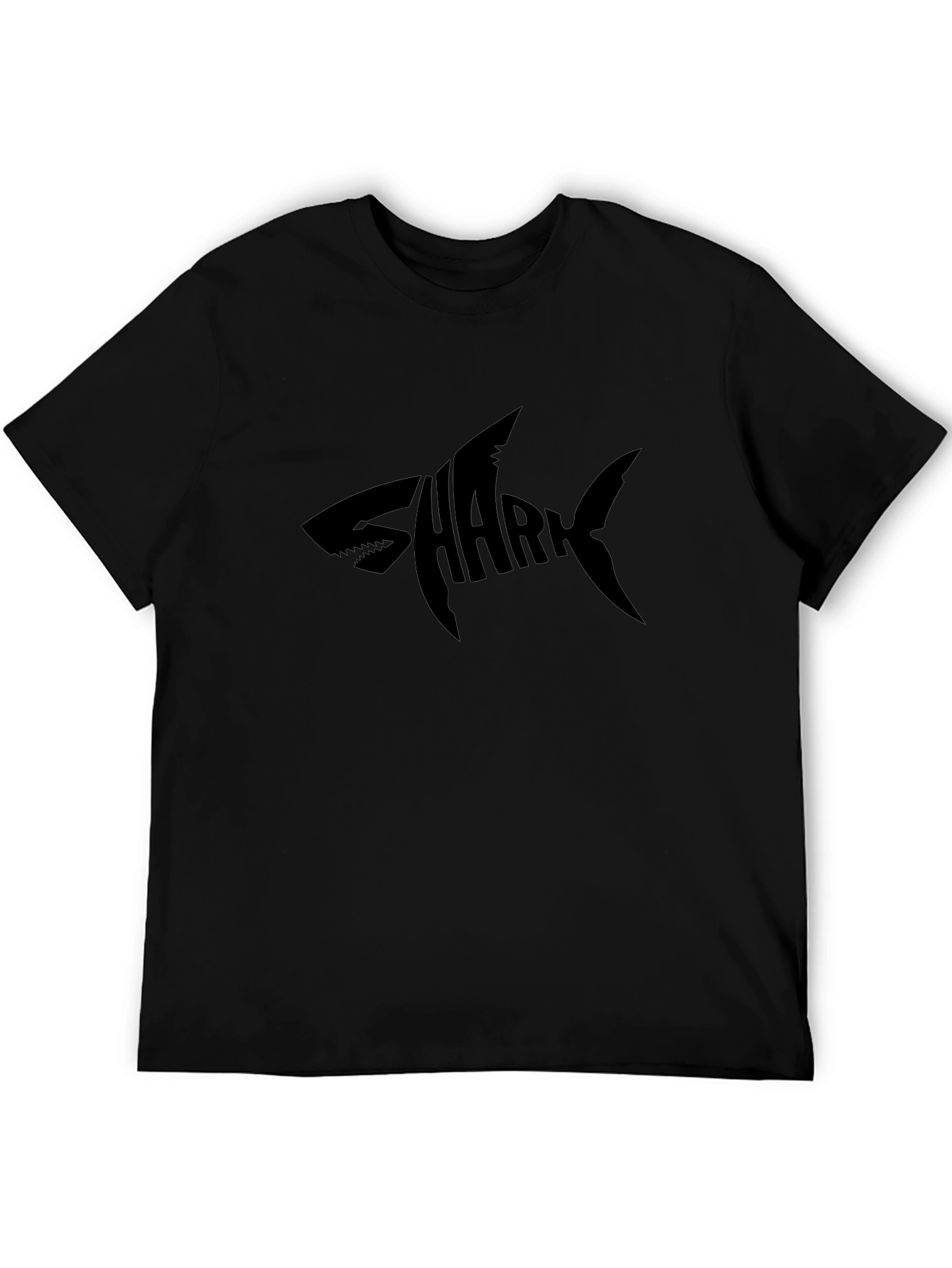 Shark Typography Black Graphic Tee