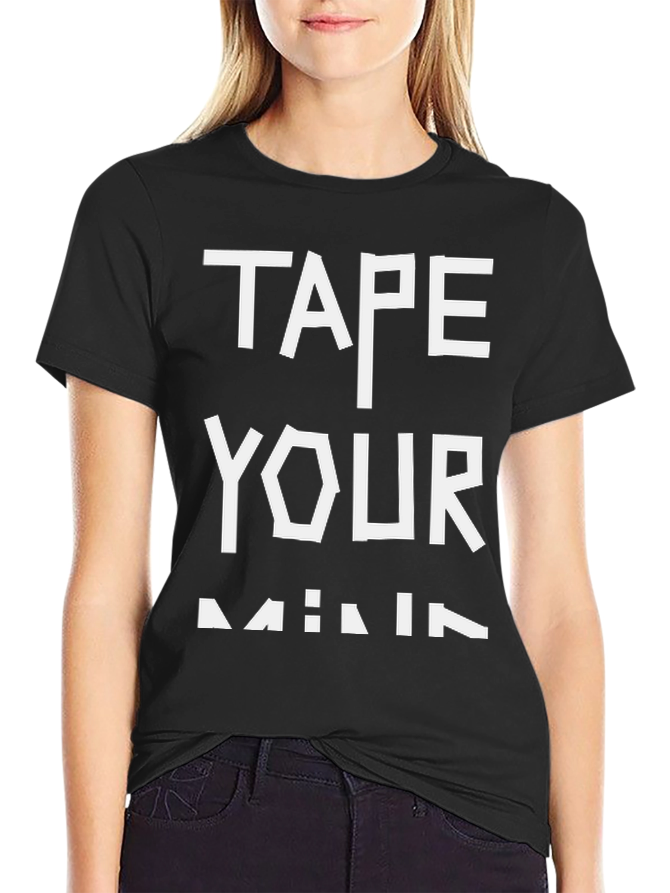 Tape Your Mind Black Graphic Tee