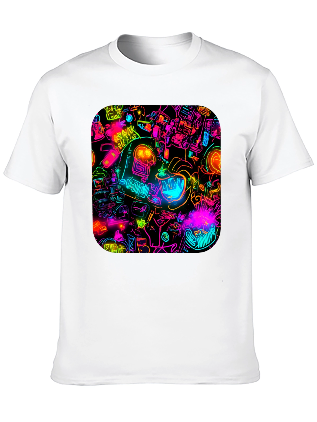 Neon Astronaut T-Shirt - Retro Sci-Fi Design