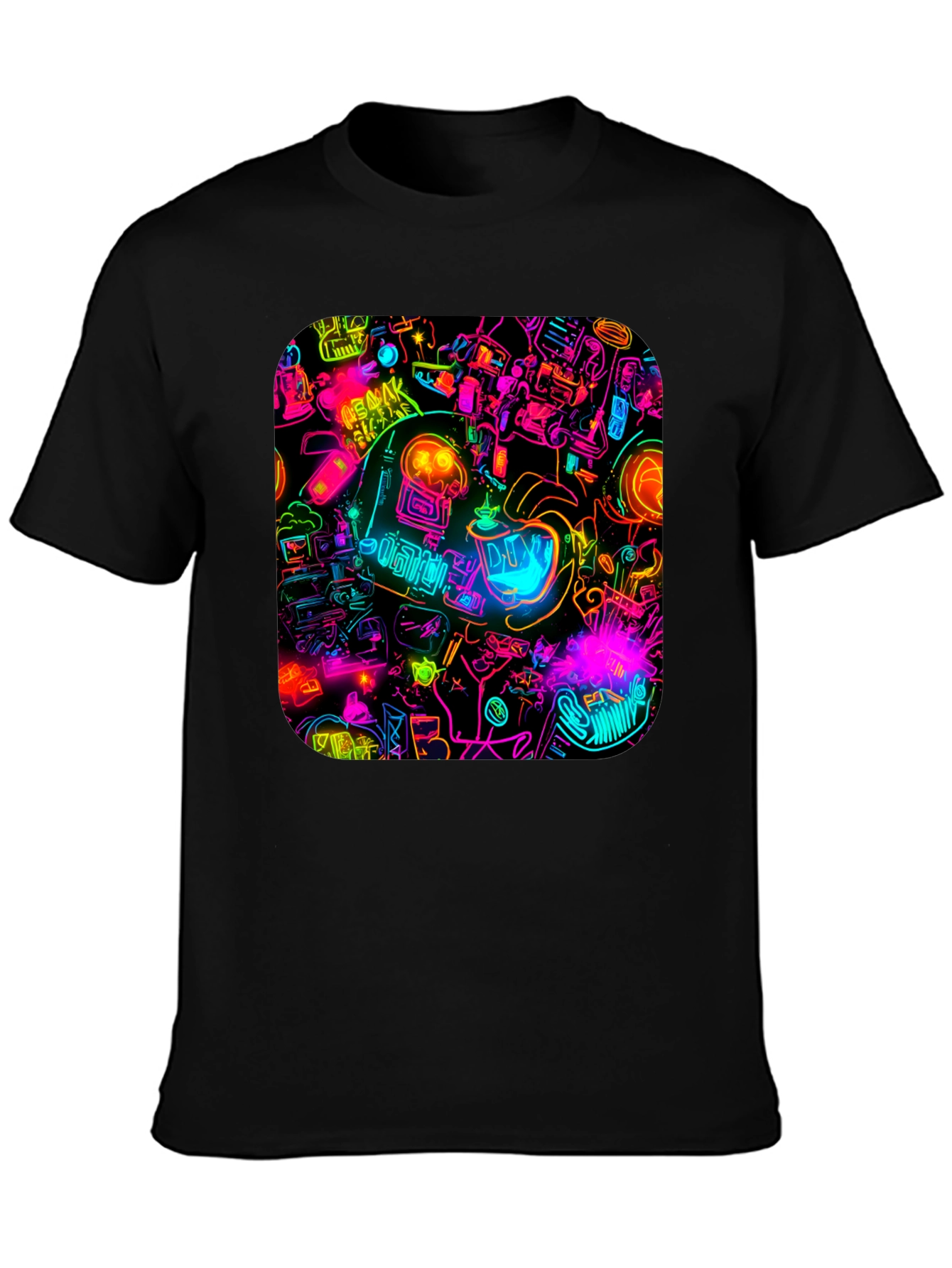 Neon Astronaut T-Shirt - Retro Sci-Fi Design