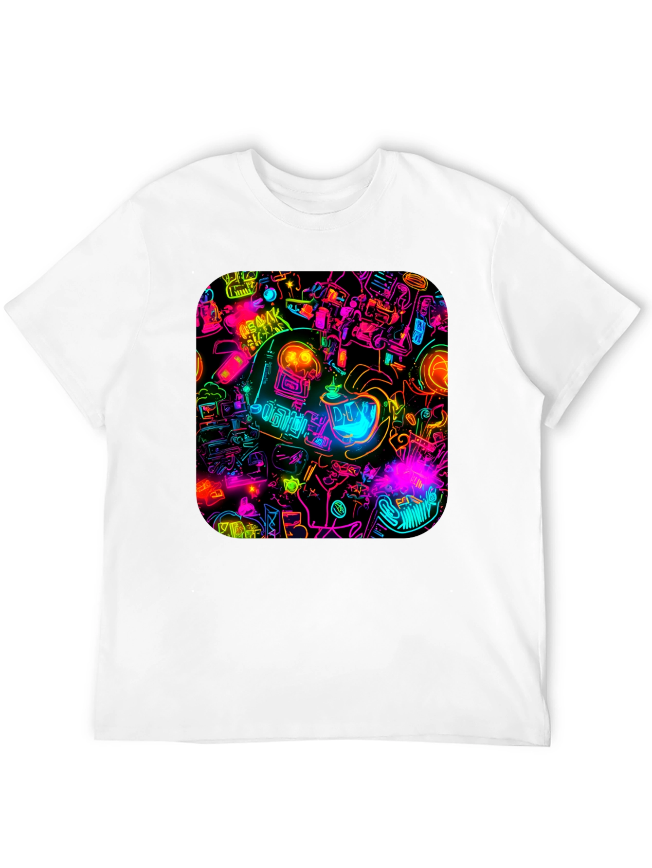 Neon Astronaut T-Shirt - Retro Sci-Fi Design