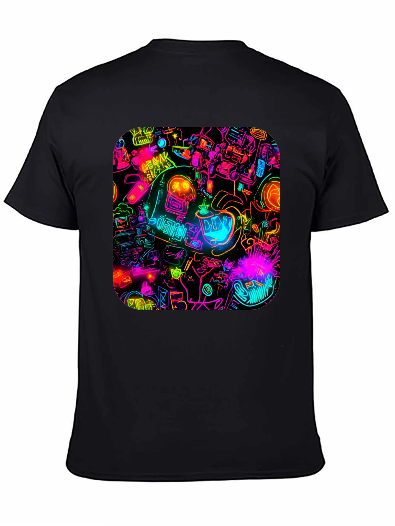 Neon Astronaut T-Shirt - Retro Sci-Fi Design