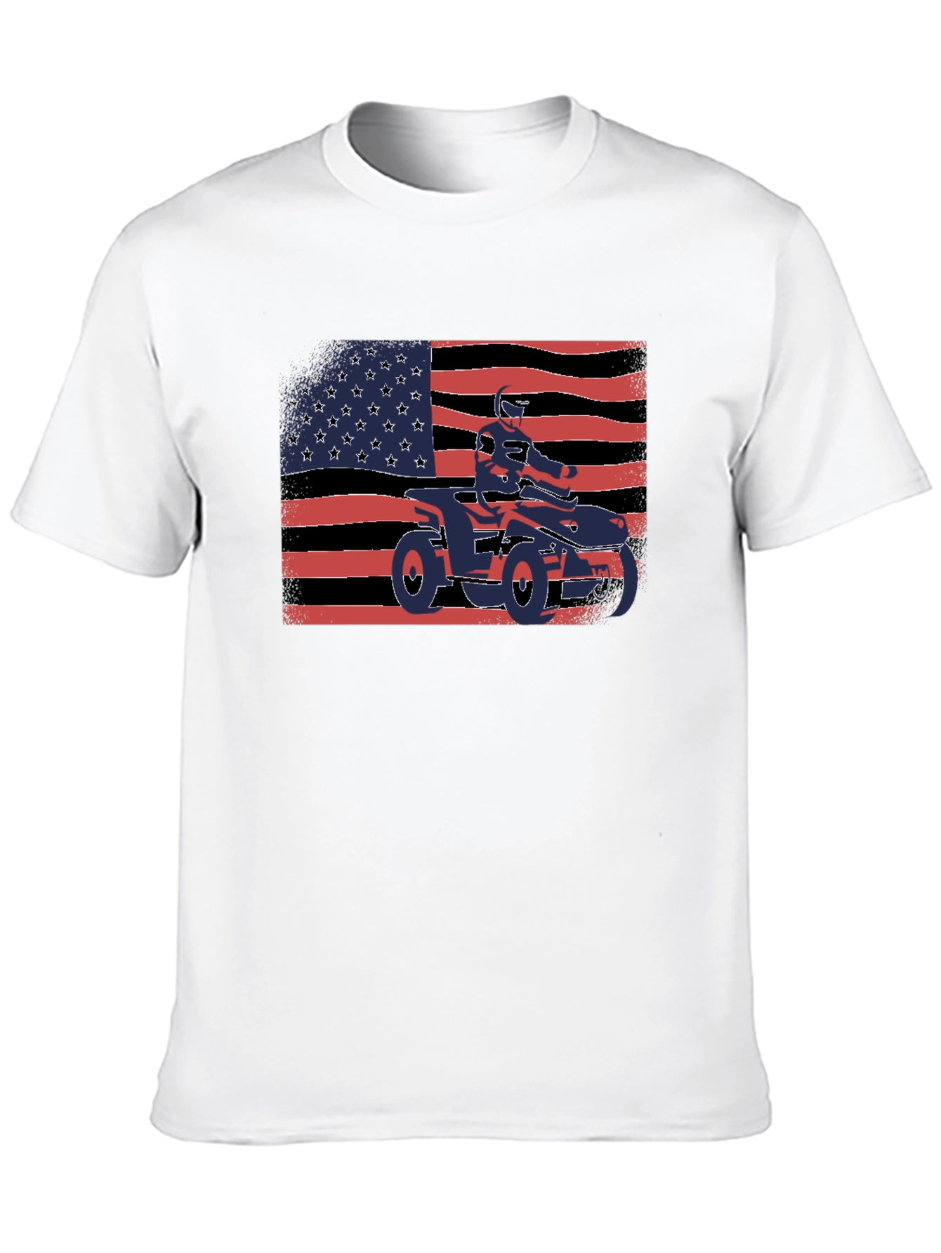 Patriotic ATV Rider T-Shirt - USA Flag Graphic Tee