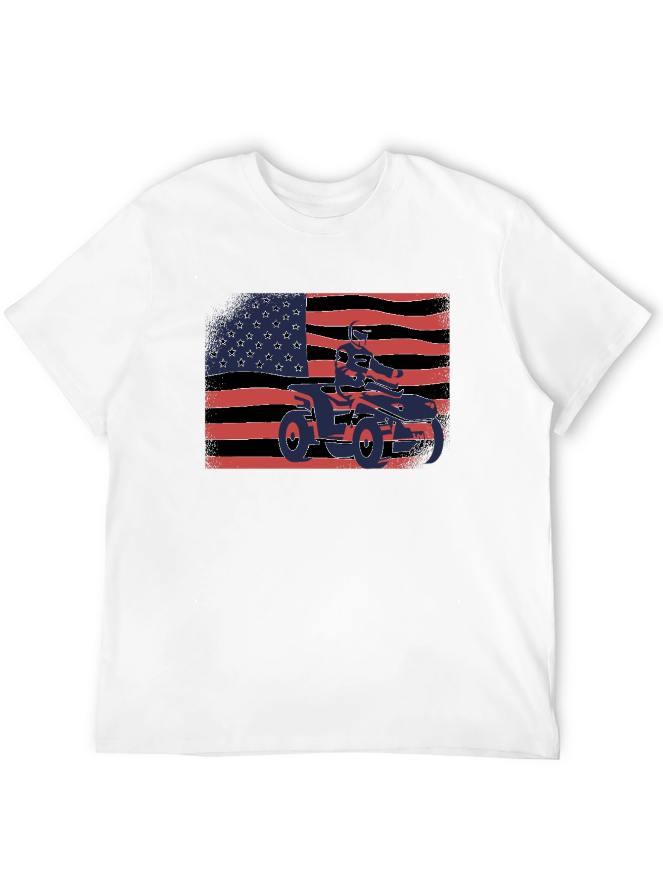 Patriotic ATV Rider T-Shirt - USA Flag Graphic Tee