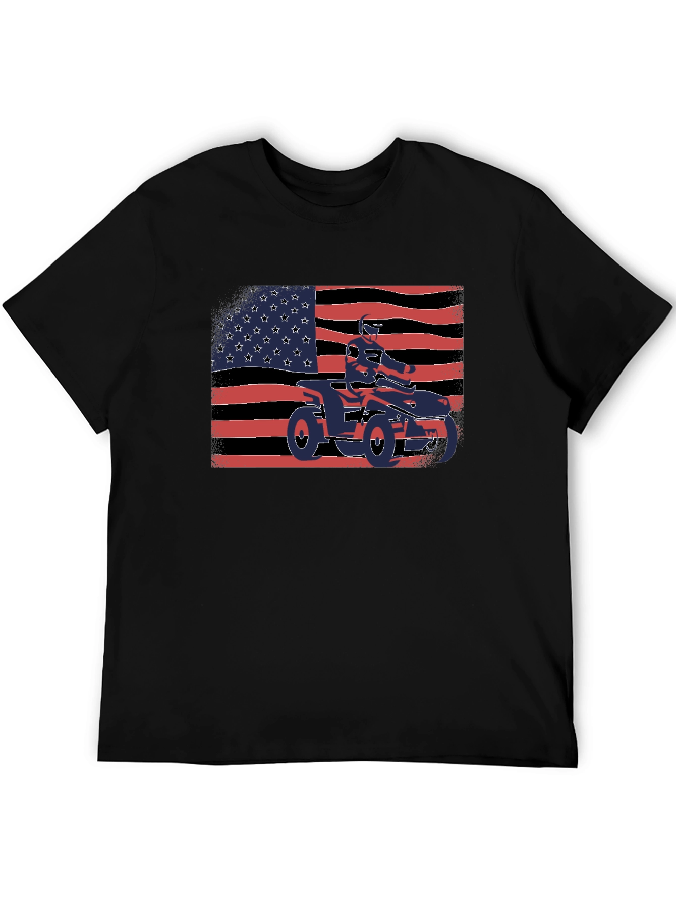Patriotic ATV Rider T-Shirt - USA Flag Graphic Tee