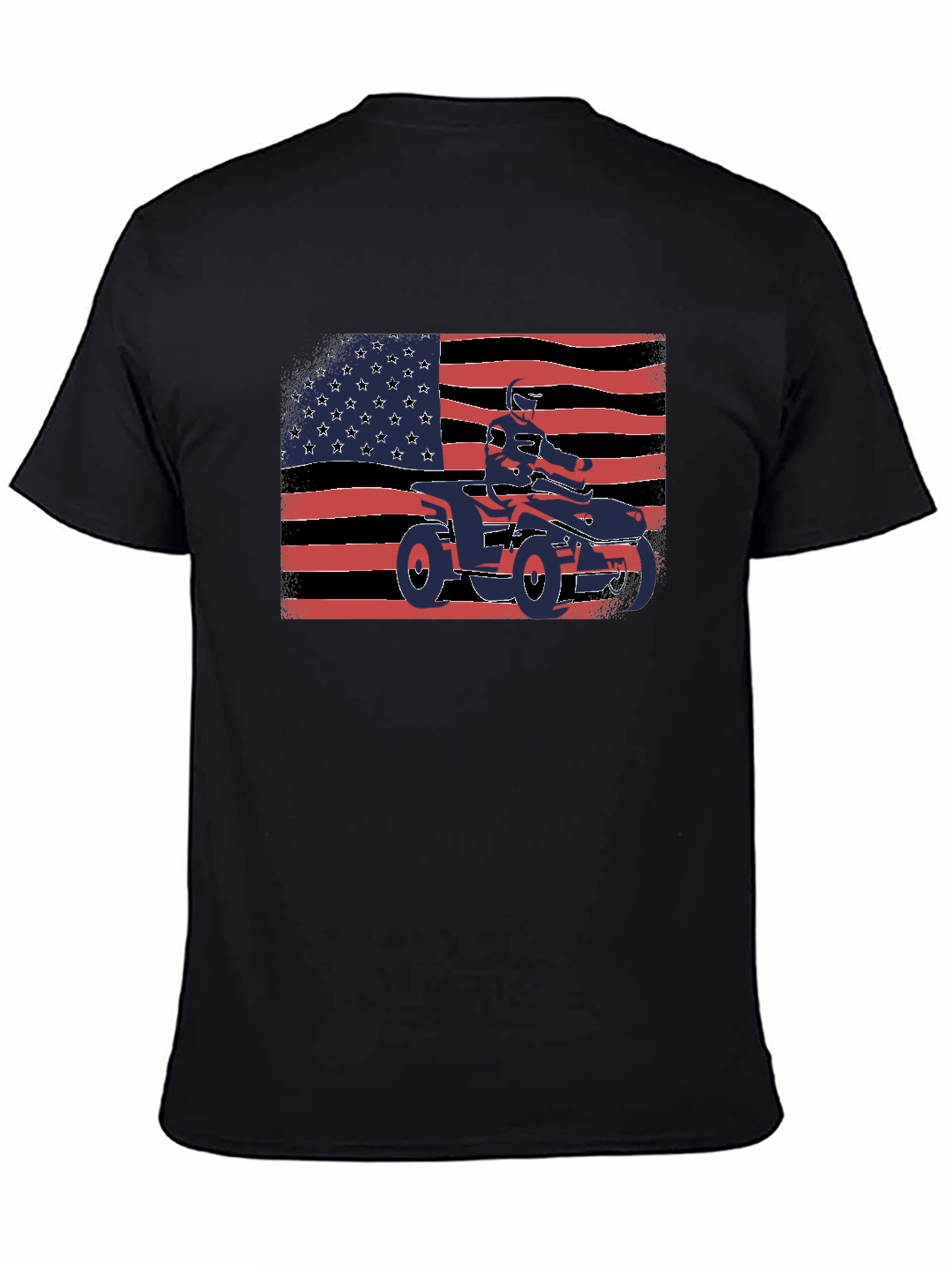 Patriotic ATV Rider T-Shirt - USA Flag Graphic Tee