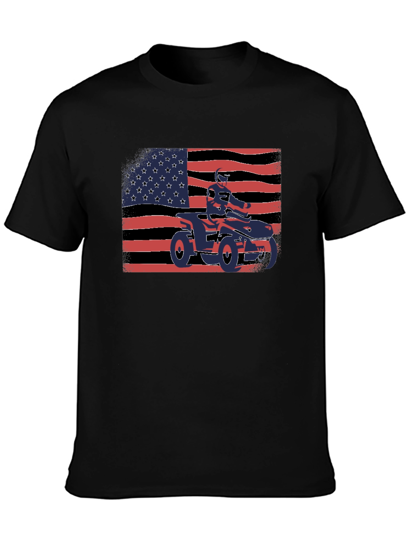 Patriotic ATV Rider T-Shirt - USA Flag Graphic Tee