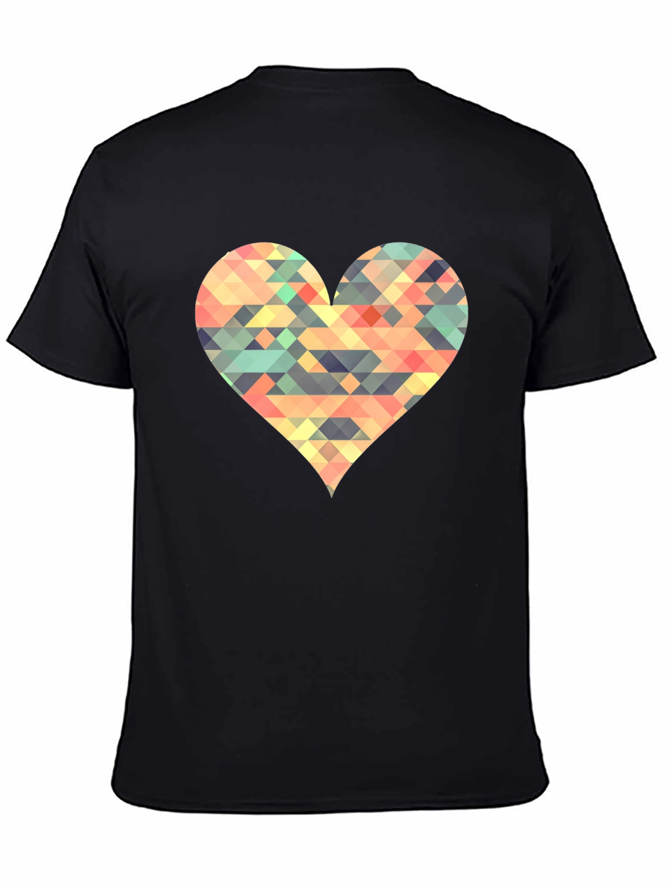 Geometric Heart Black T-Shirt