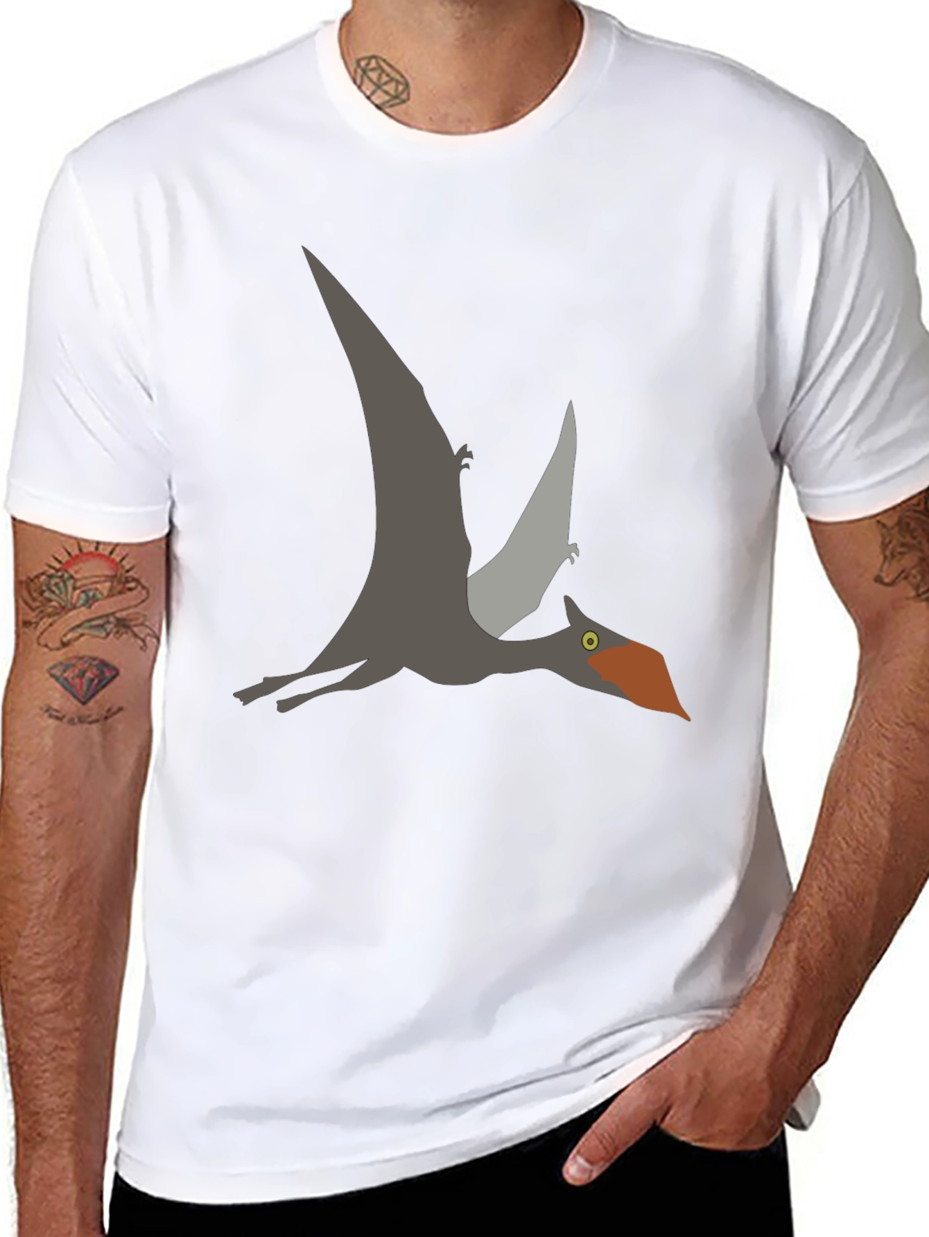 Pterodactyl Graphic Tee - Black Dinosaur Shirt