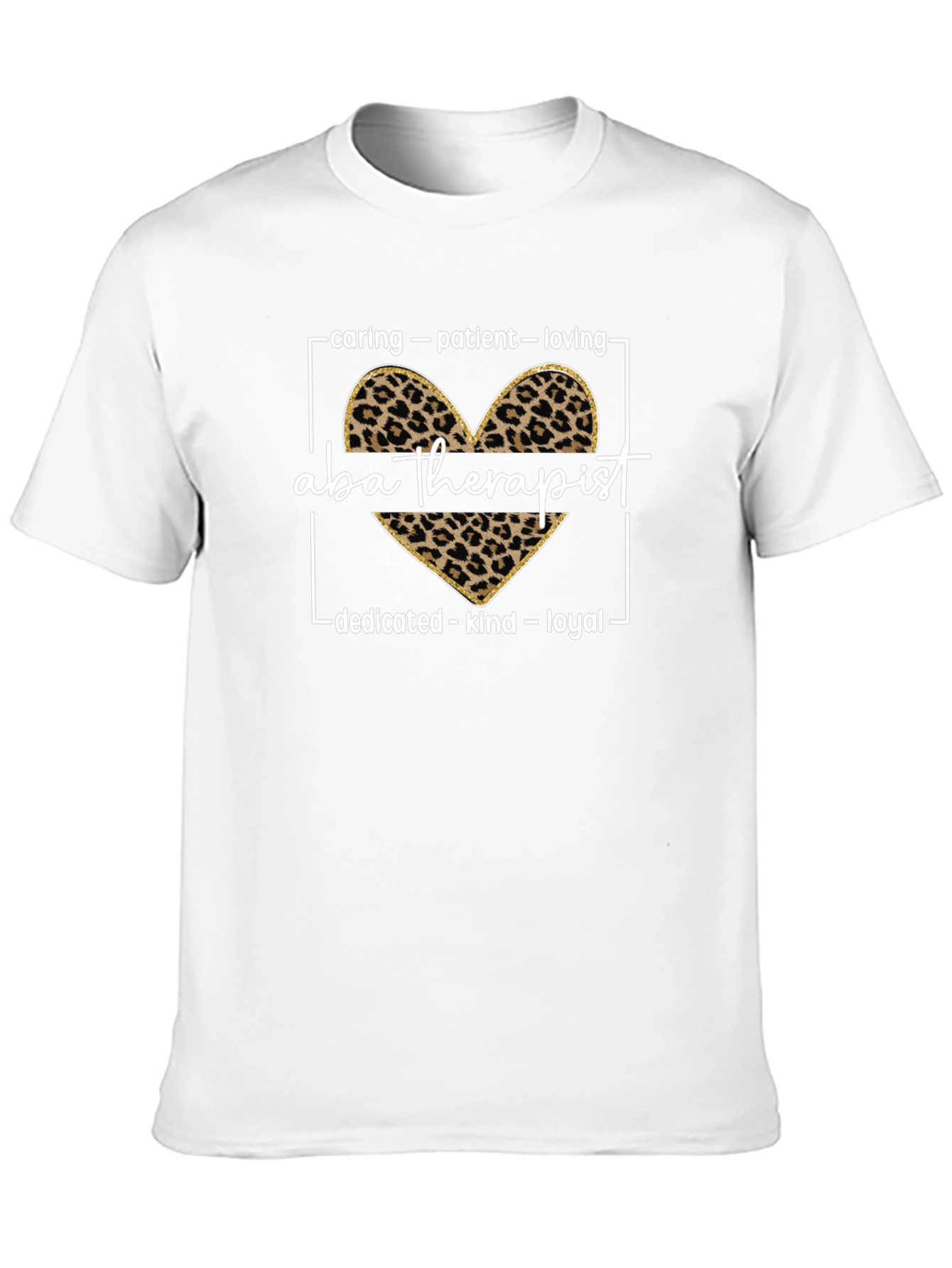 ABA Therapist Leopard Heart Graphic Tee