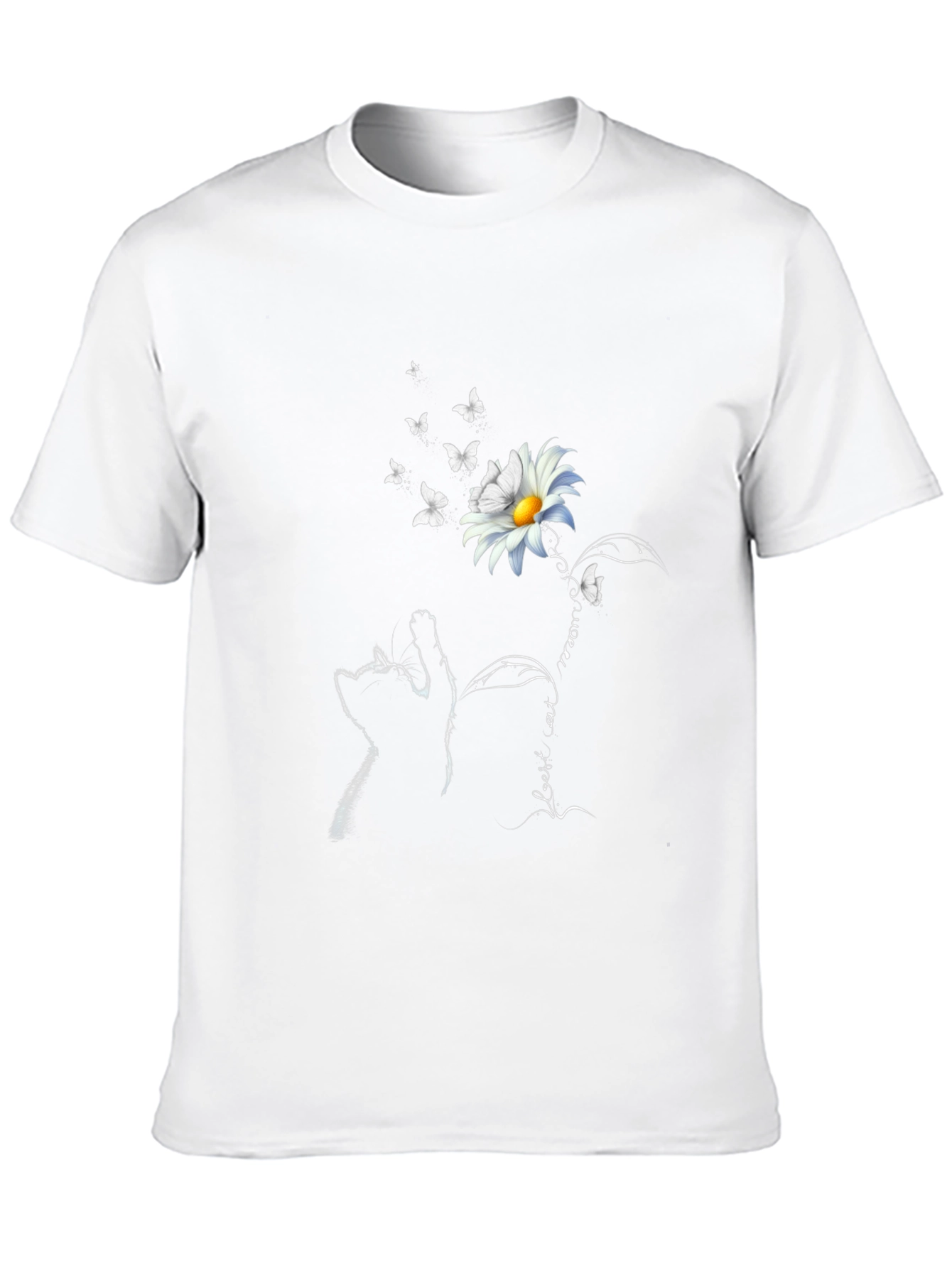 Cat and Daisy Graphic T-Shirt
