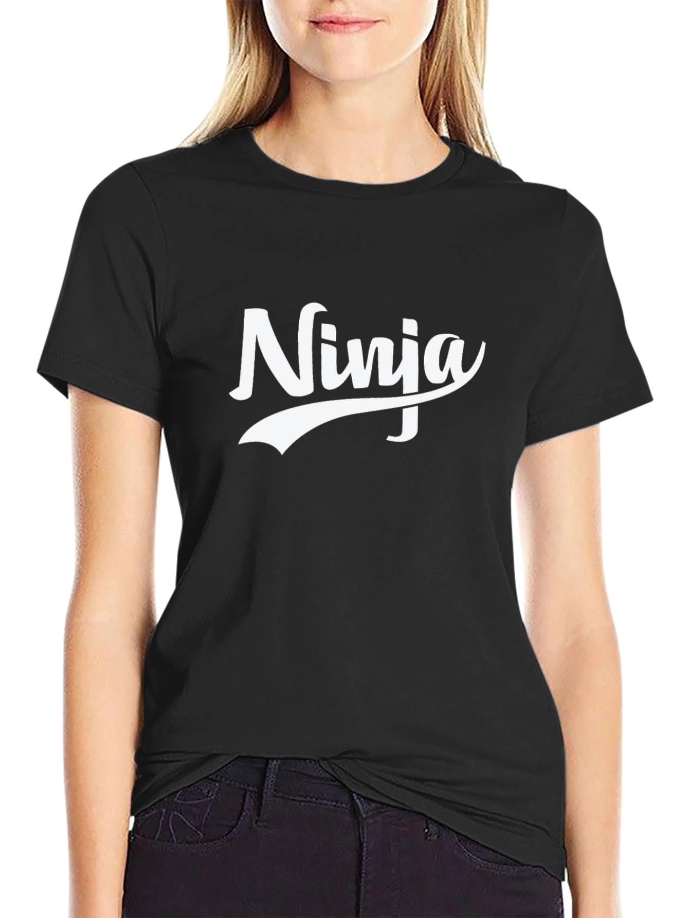 Ninja Graphic Tee - Black Cotton Blend