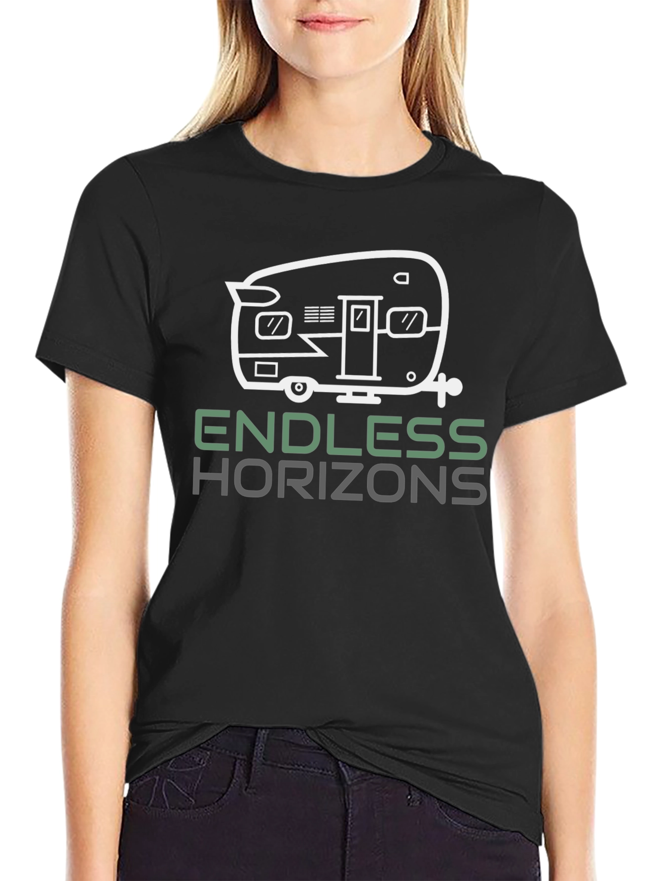 Endless Horizons Camper Graphic T-Shirt - Black