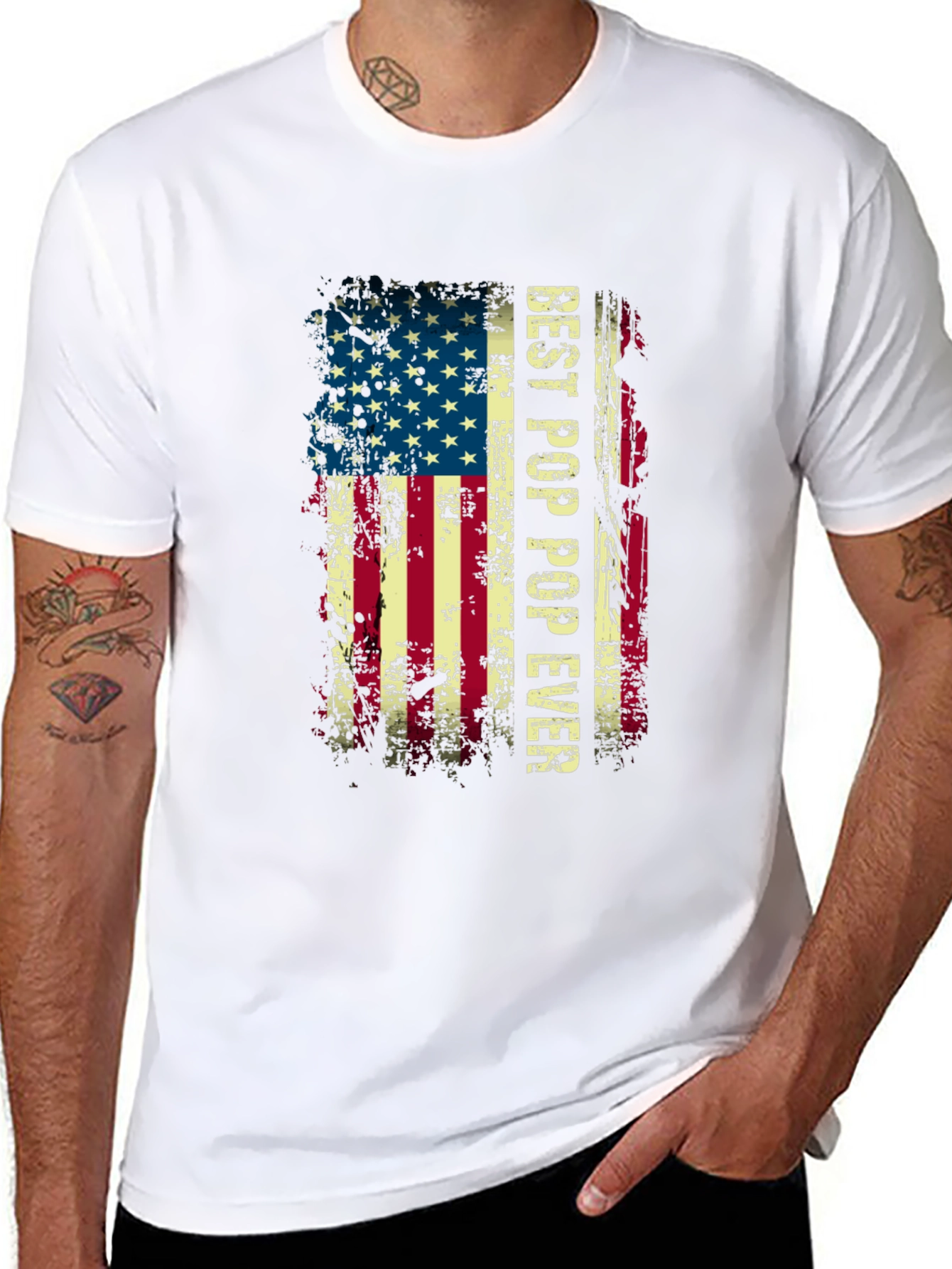 Best Pop Pop Ever American Flag T-Shirt
