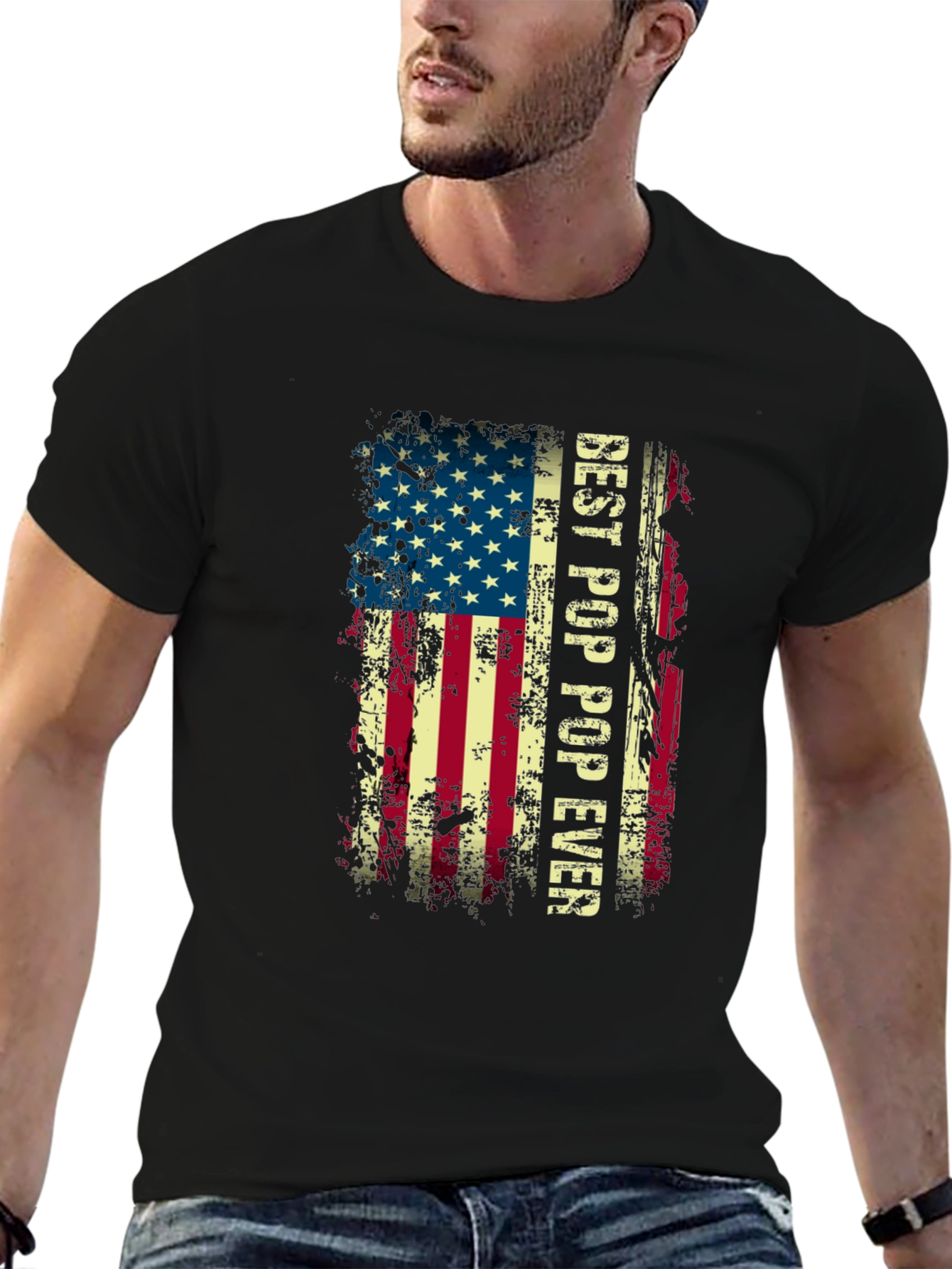 Best Pop Pop Ever American Flag T-Shirt