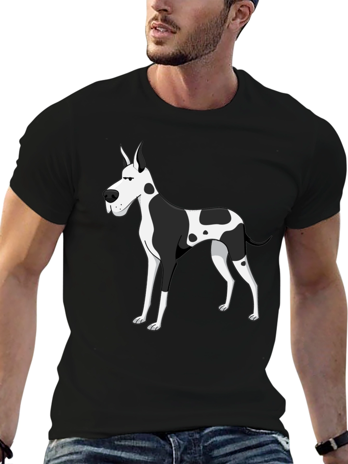 Great Dane Dog Black Graphic Tee