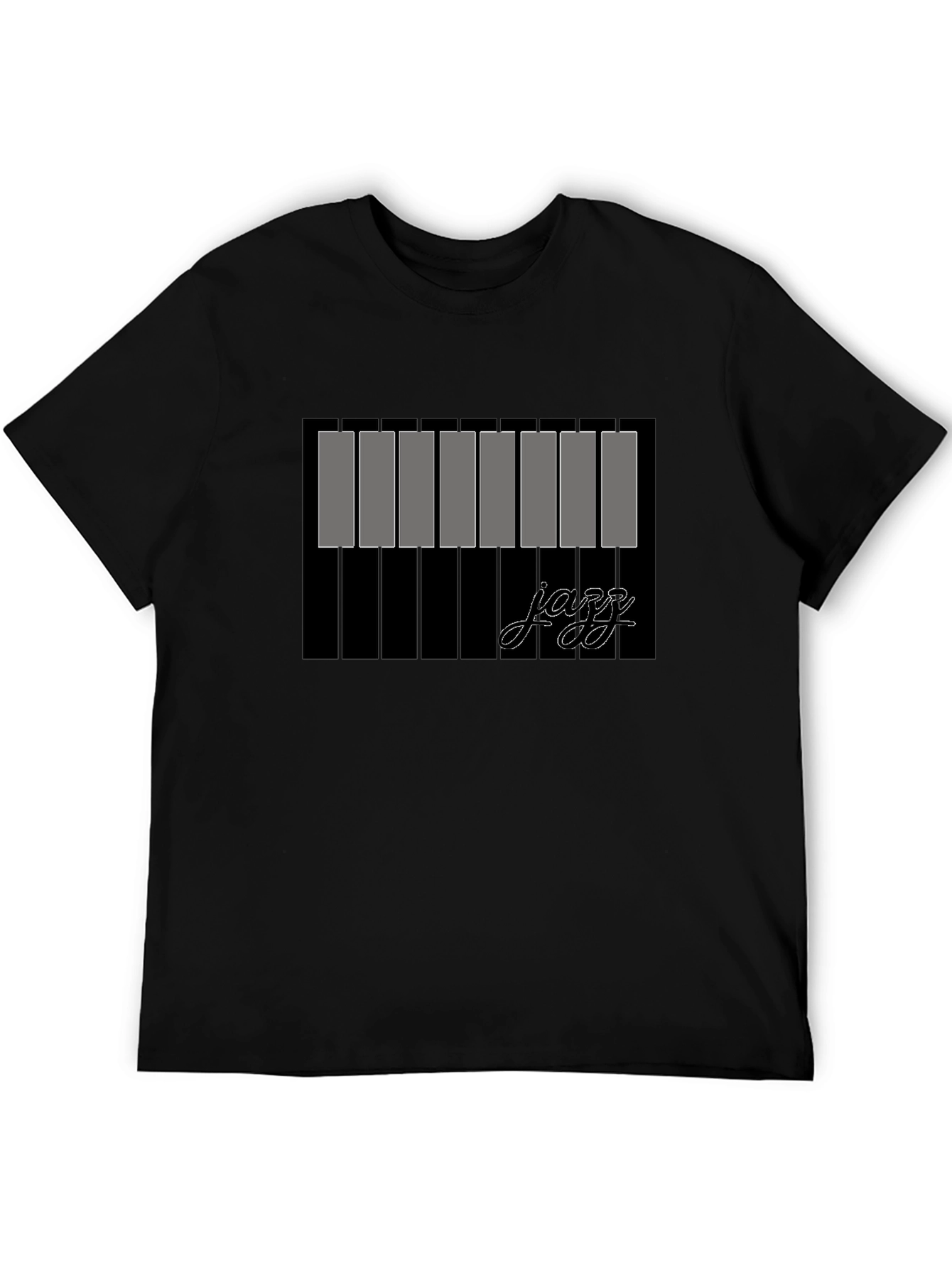 Jazz Piano Keys Graphic Black T-Shirt