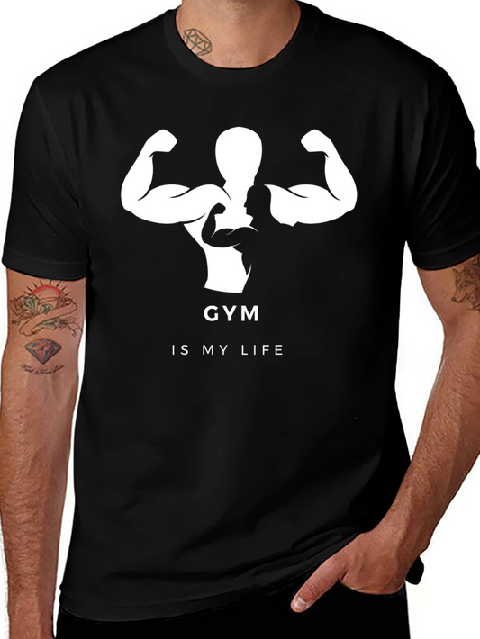 Gym Is My Life Graphic Tee - Mens Black T-Shirt