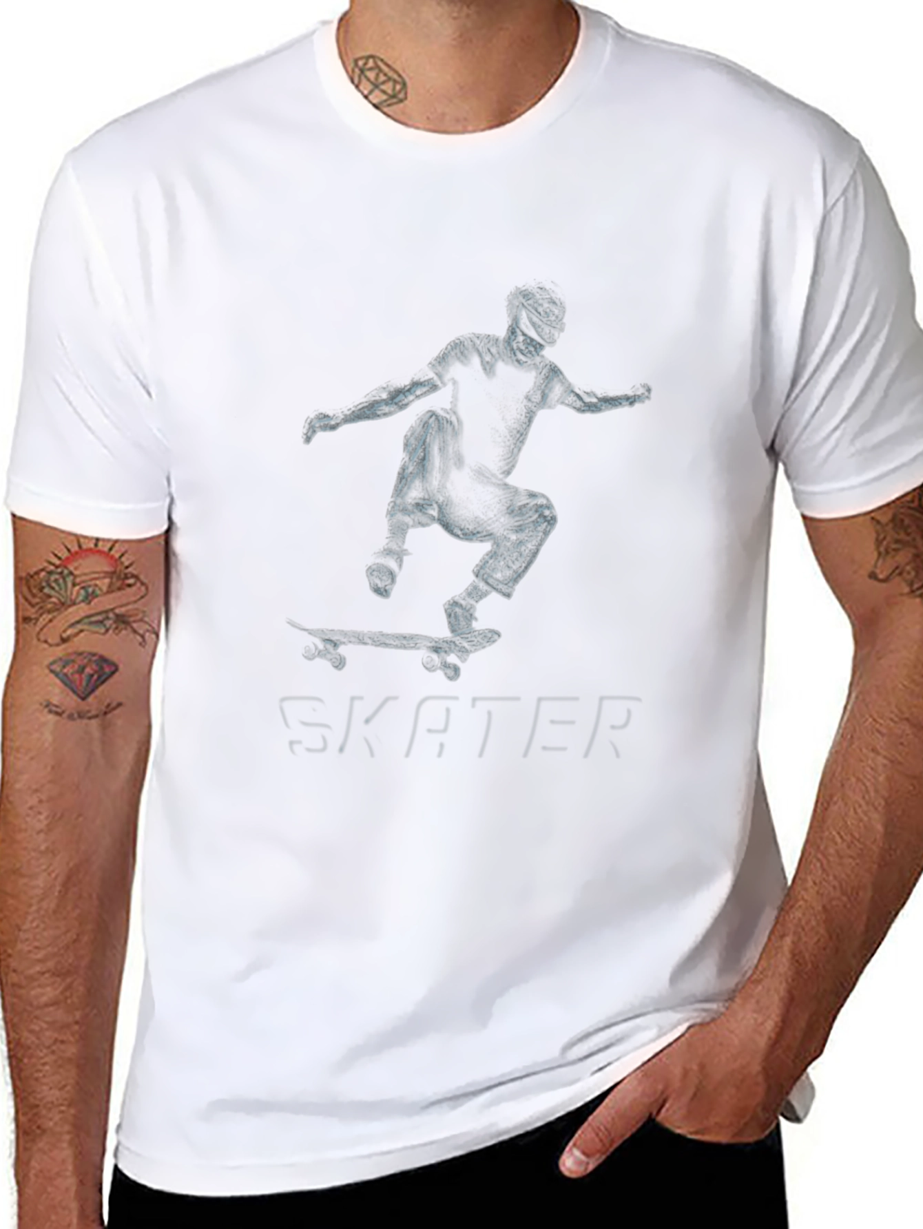 Skater Graphic Black Tee - Cool Casual Style